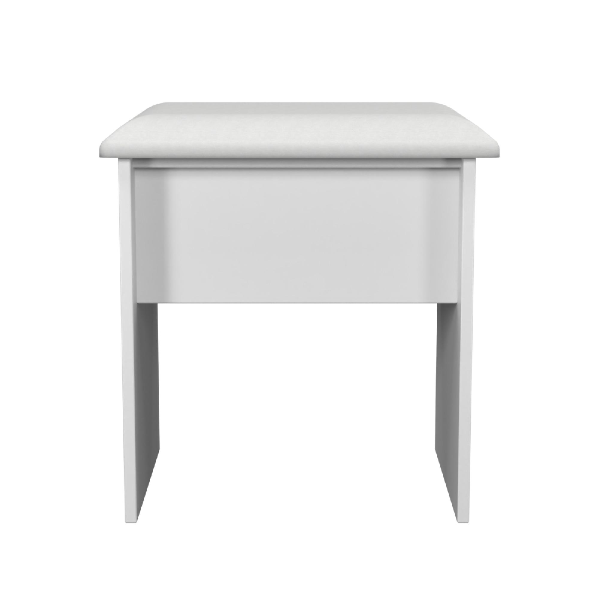 Yarmouth Dressing Stool - Padded - White Matt
