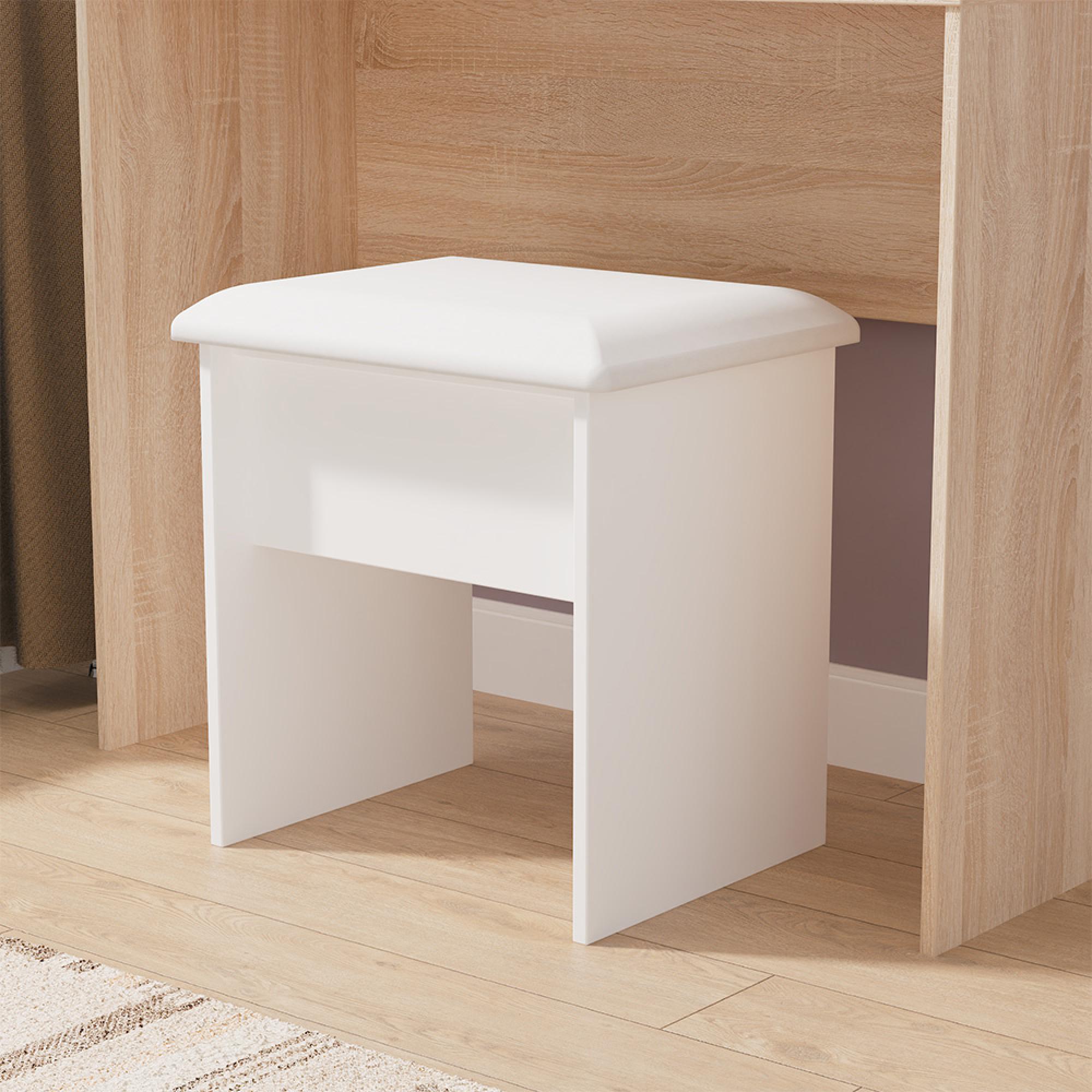 Sussex Padded Dressing Stool - White