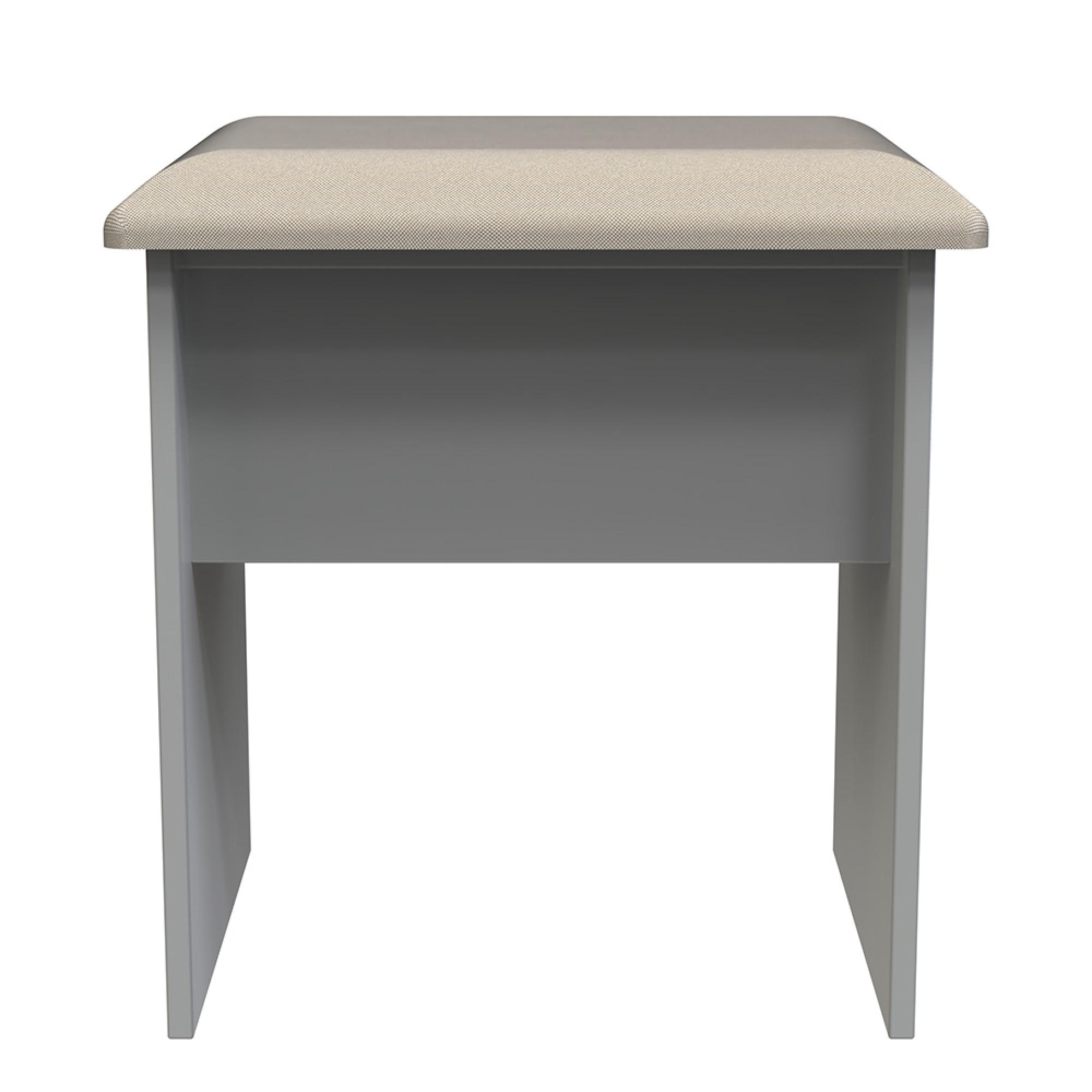 Milan Dressing Stool - Padded - Grey