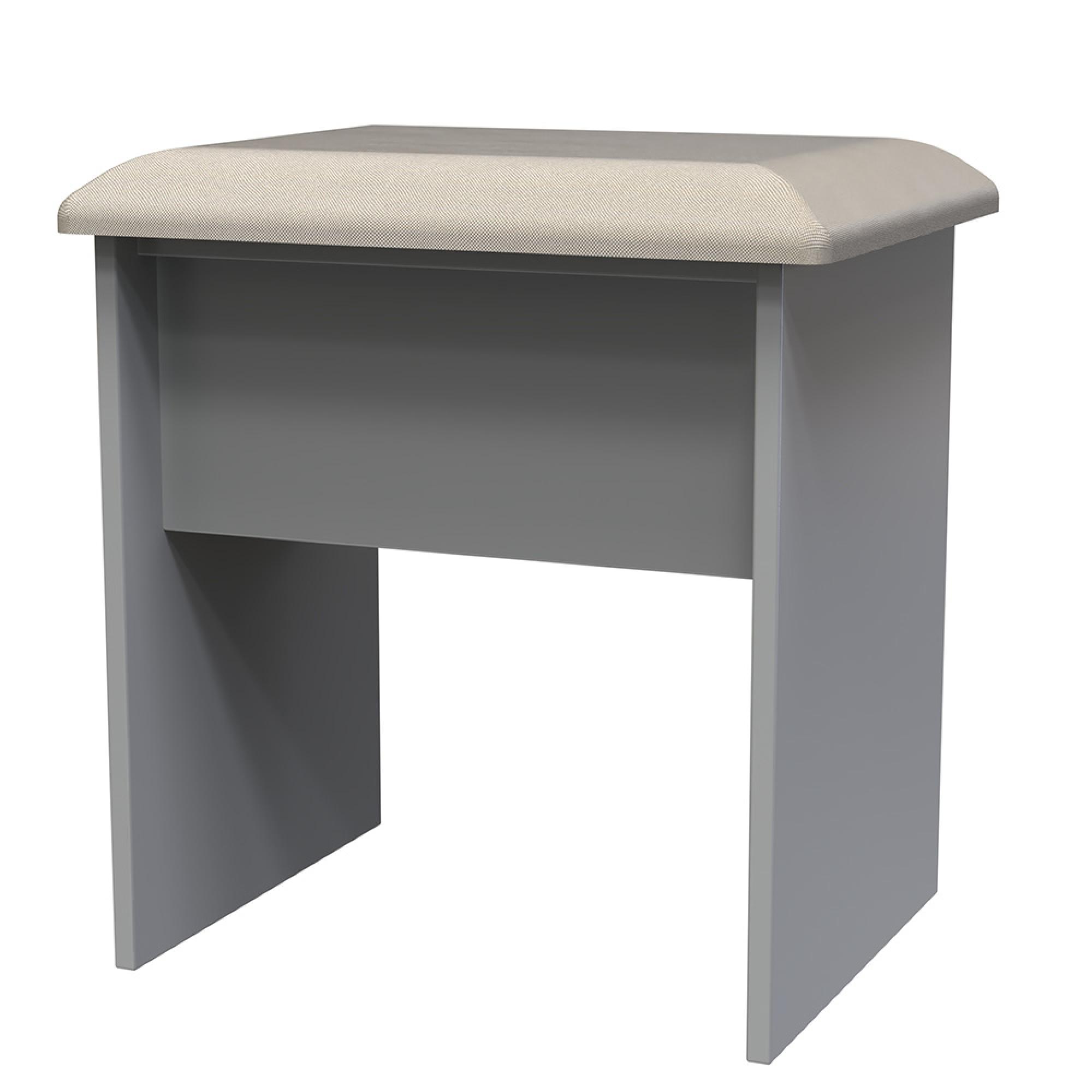Milan Dressing Stool - Padded - Grey