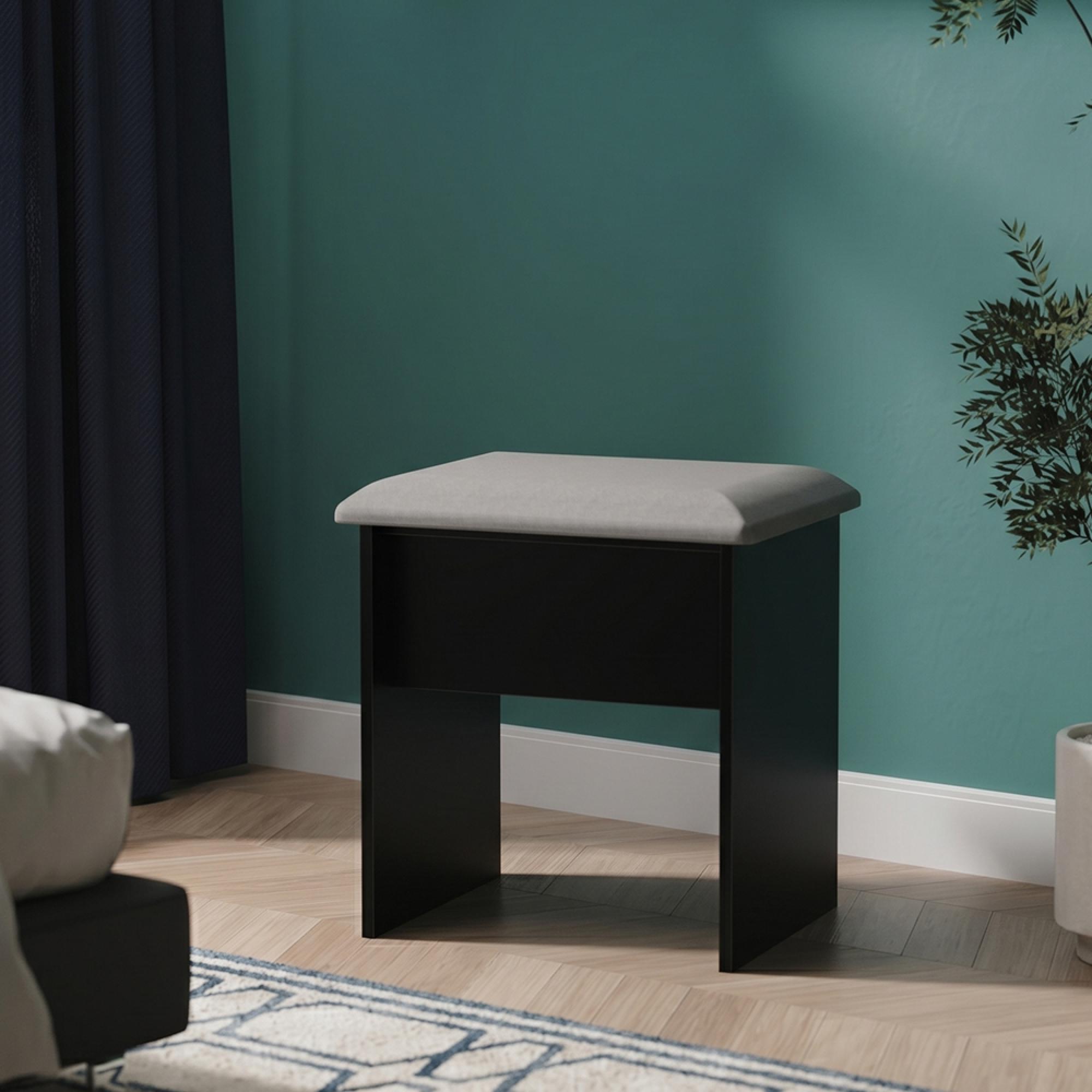 Java Dressing Stool - Padded - Black Ash