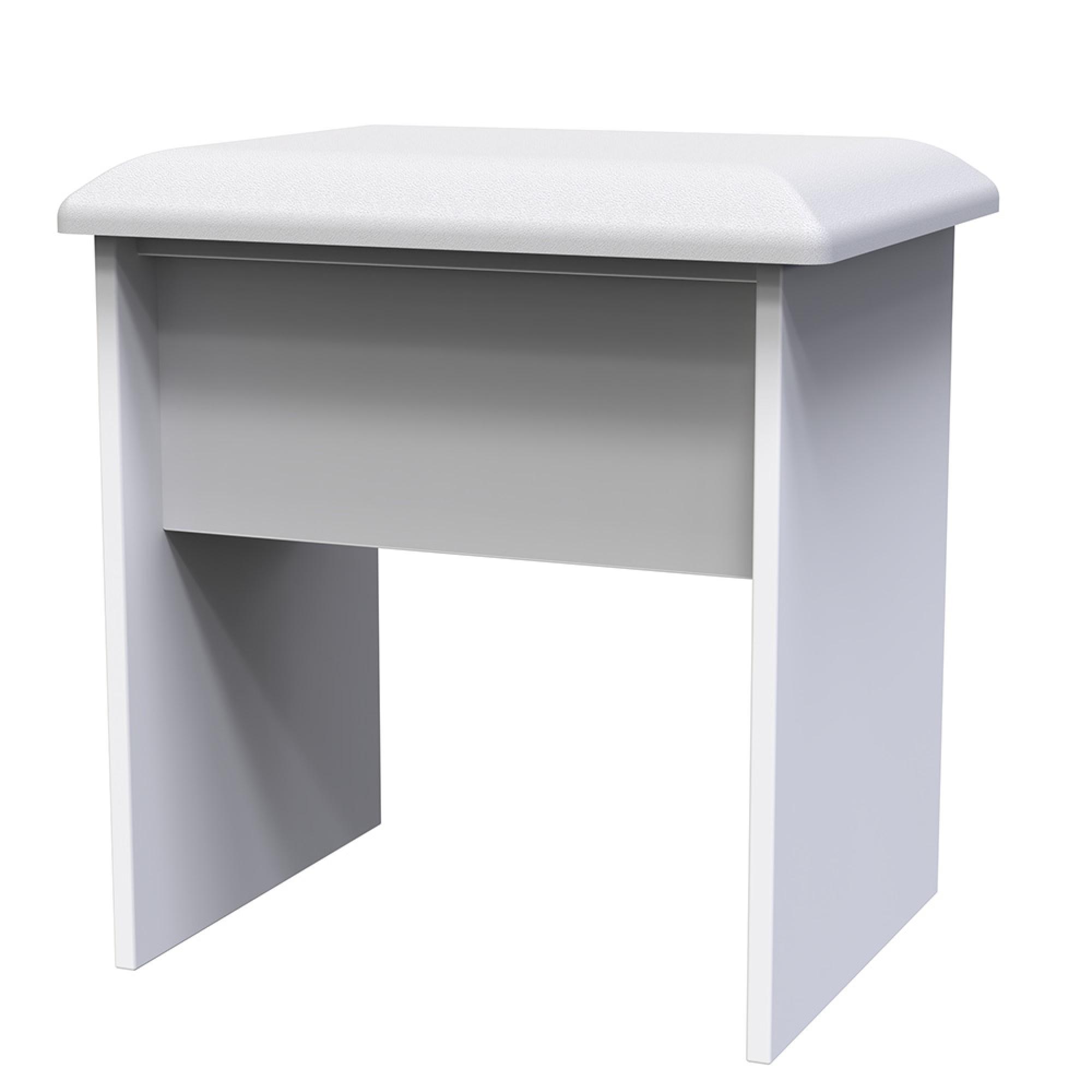 Norfolk Dressing Stool - Padded - White