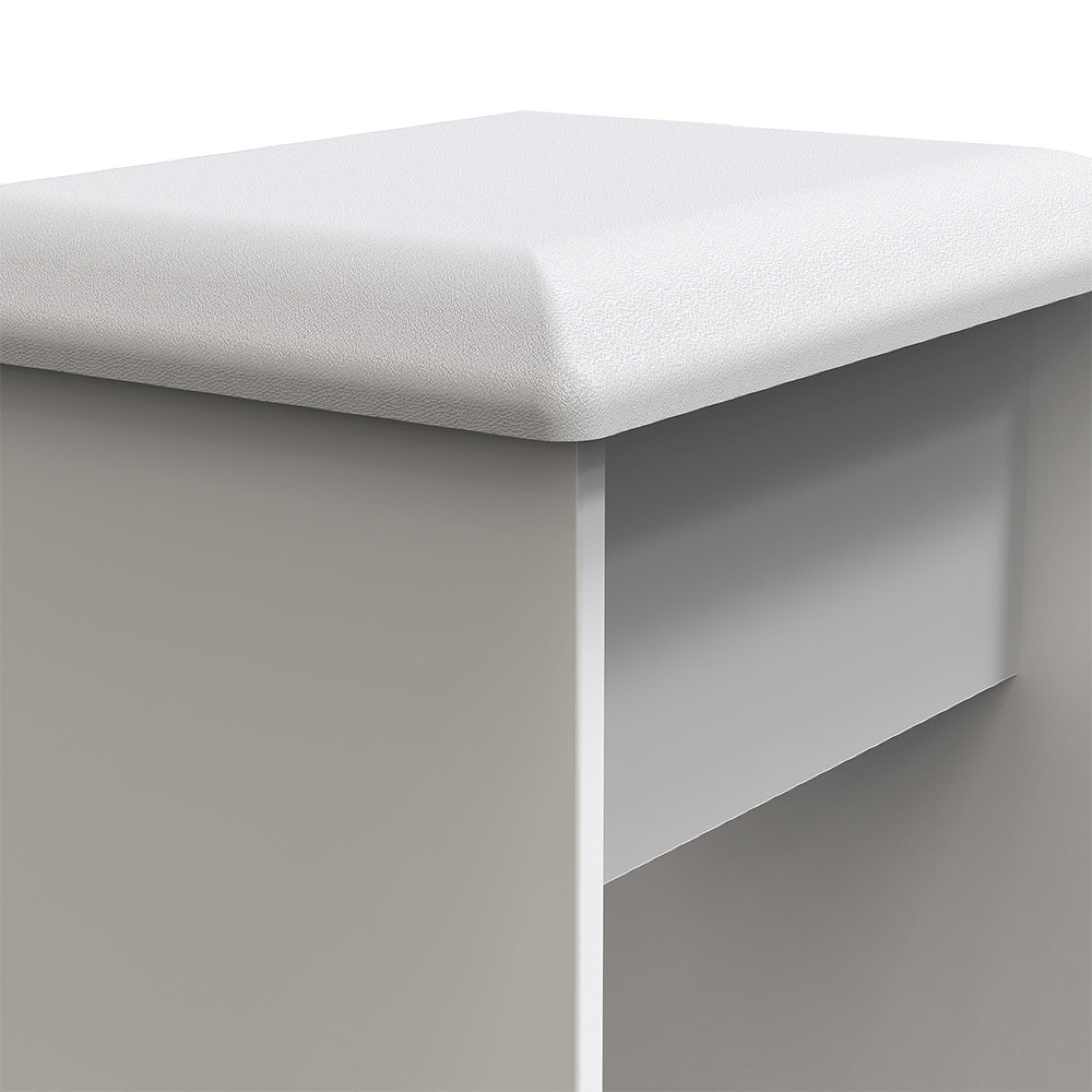 Milan Dressing Stool - Padded - White Gloss