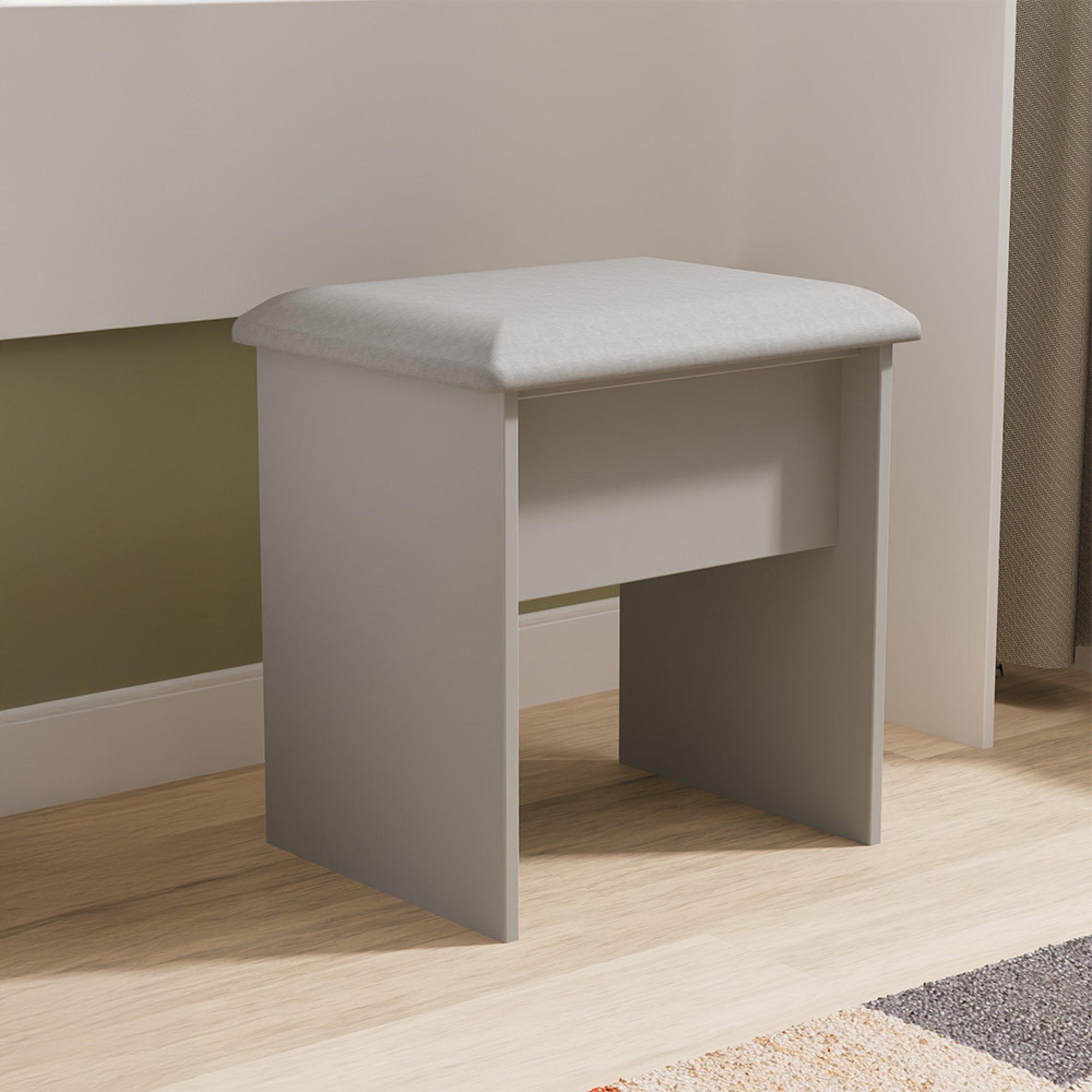 Yarmouth Dressing Stool - Padded - Dusk Grey