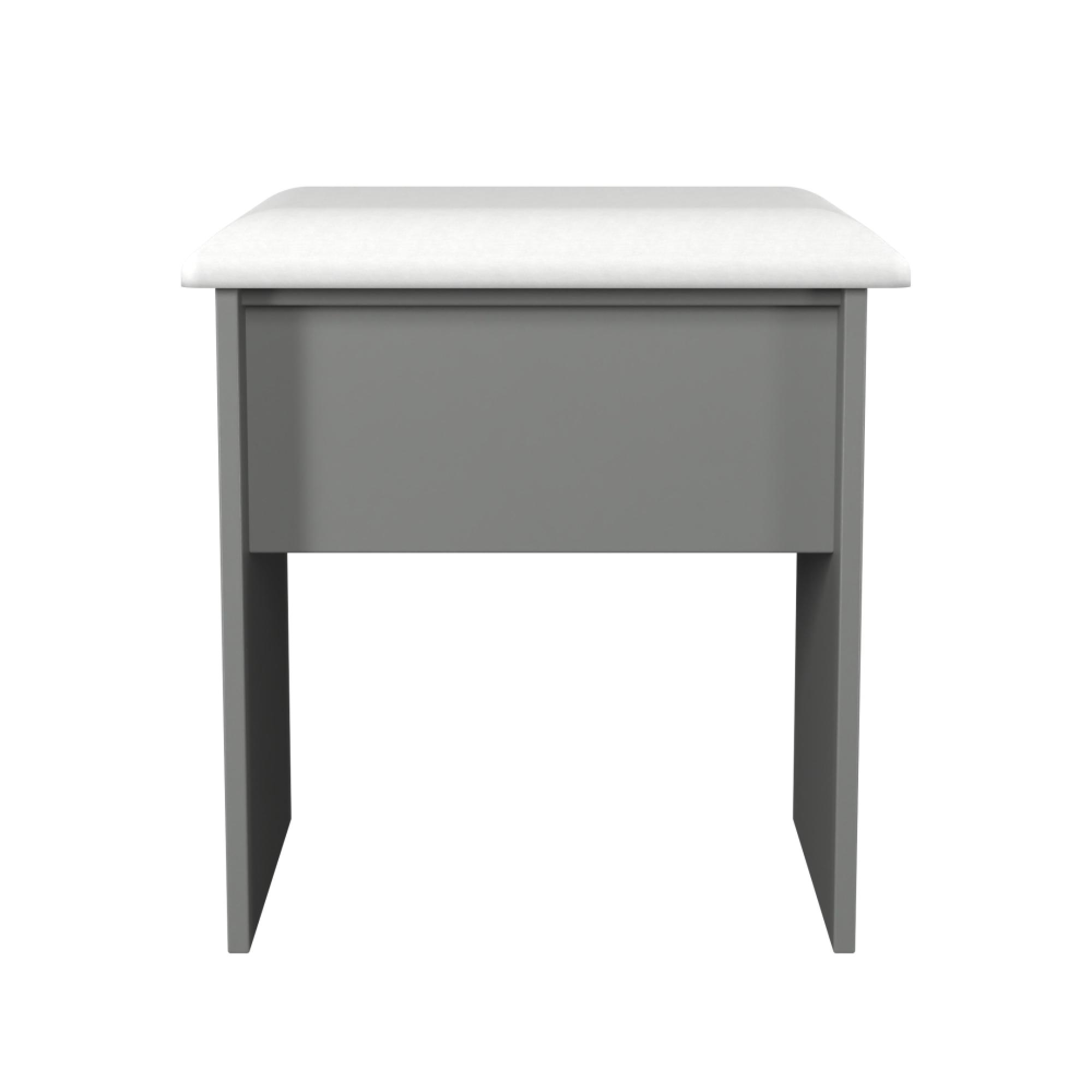 Yarmouth Dressing Stool - Padded - Dusk Grey