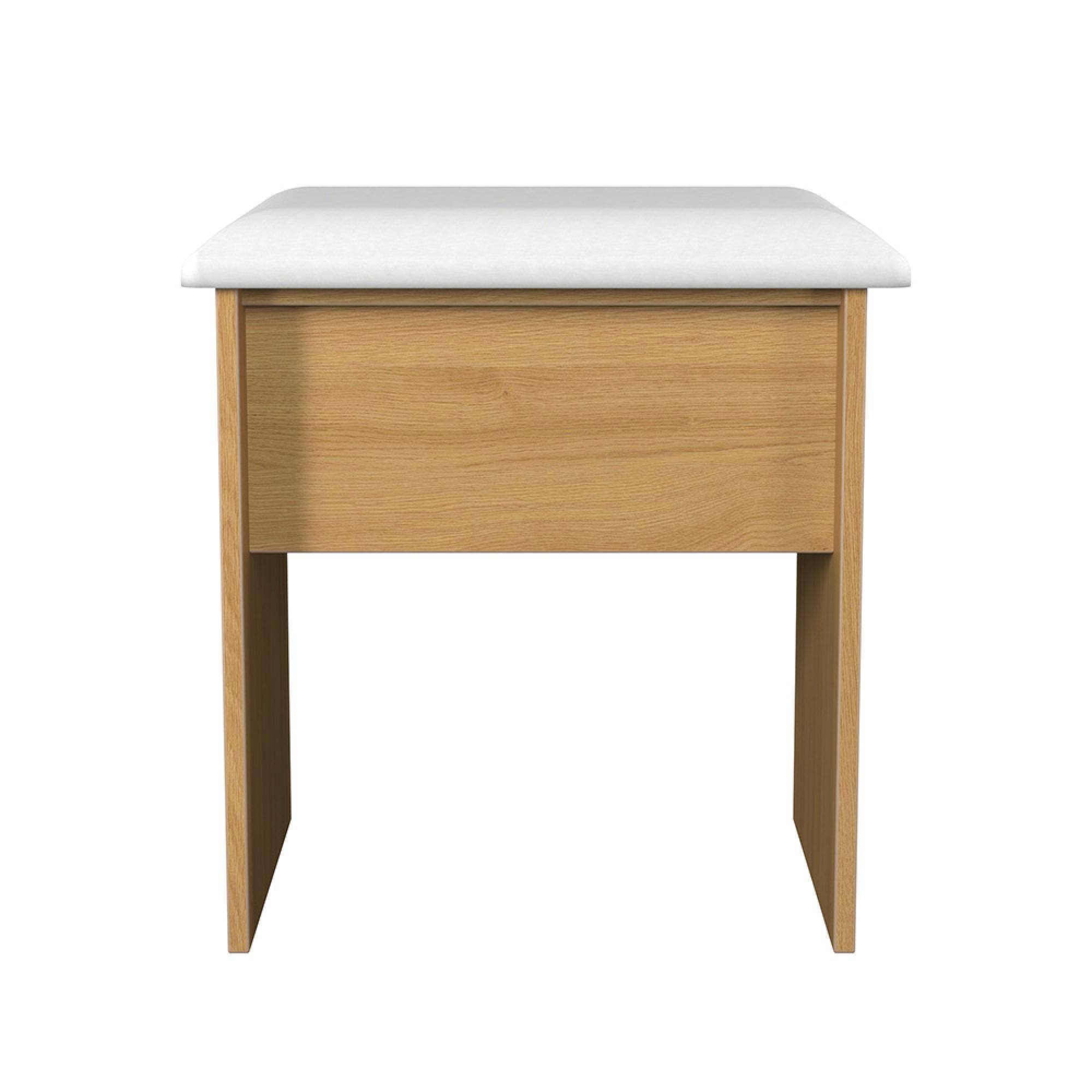 Monaco Dressing Stool - Padded - Modern Oak