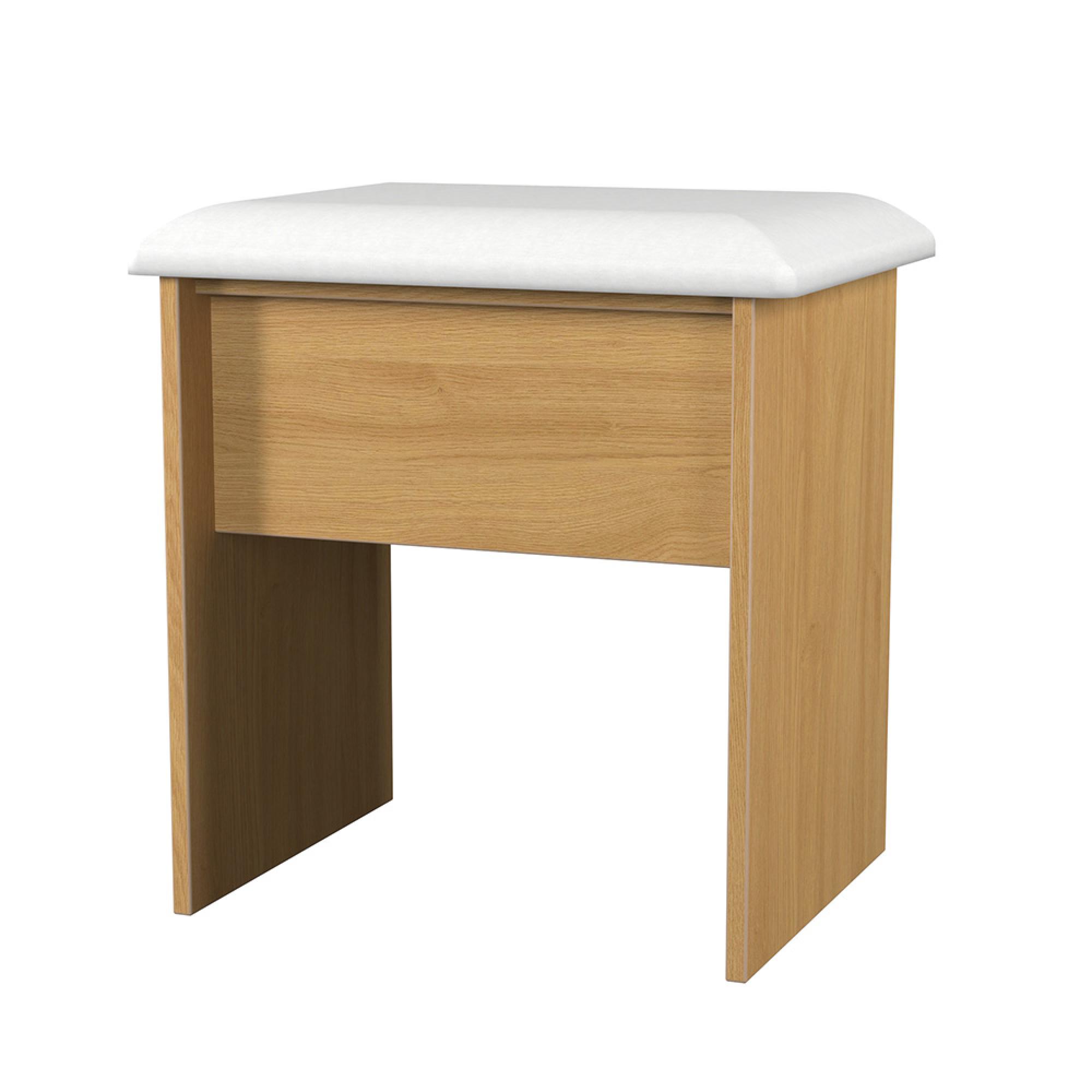 Monaco Dressing Stool - Padded - Modern Oak