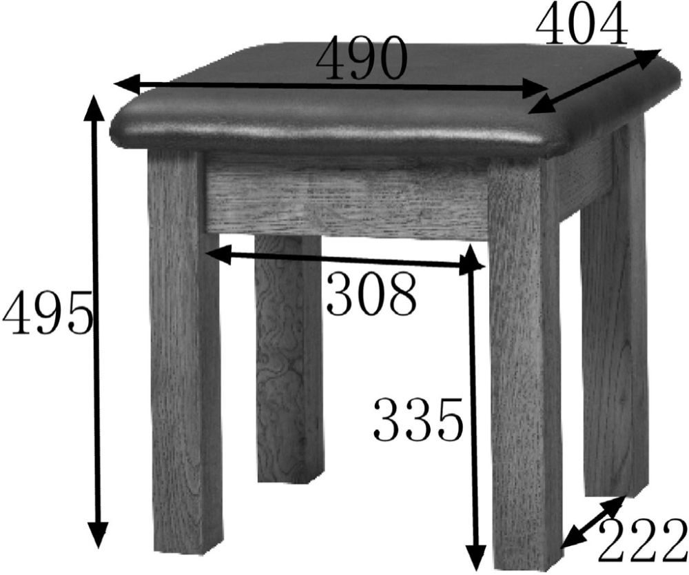 Kent Dressing Stool - Oak