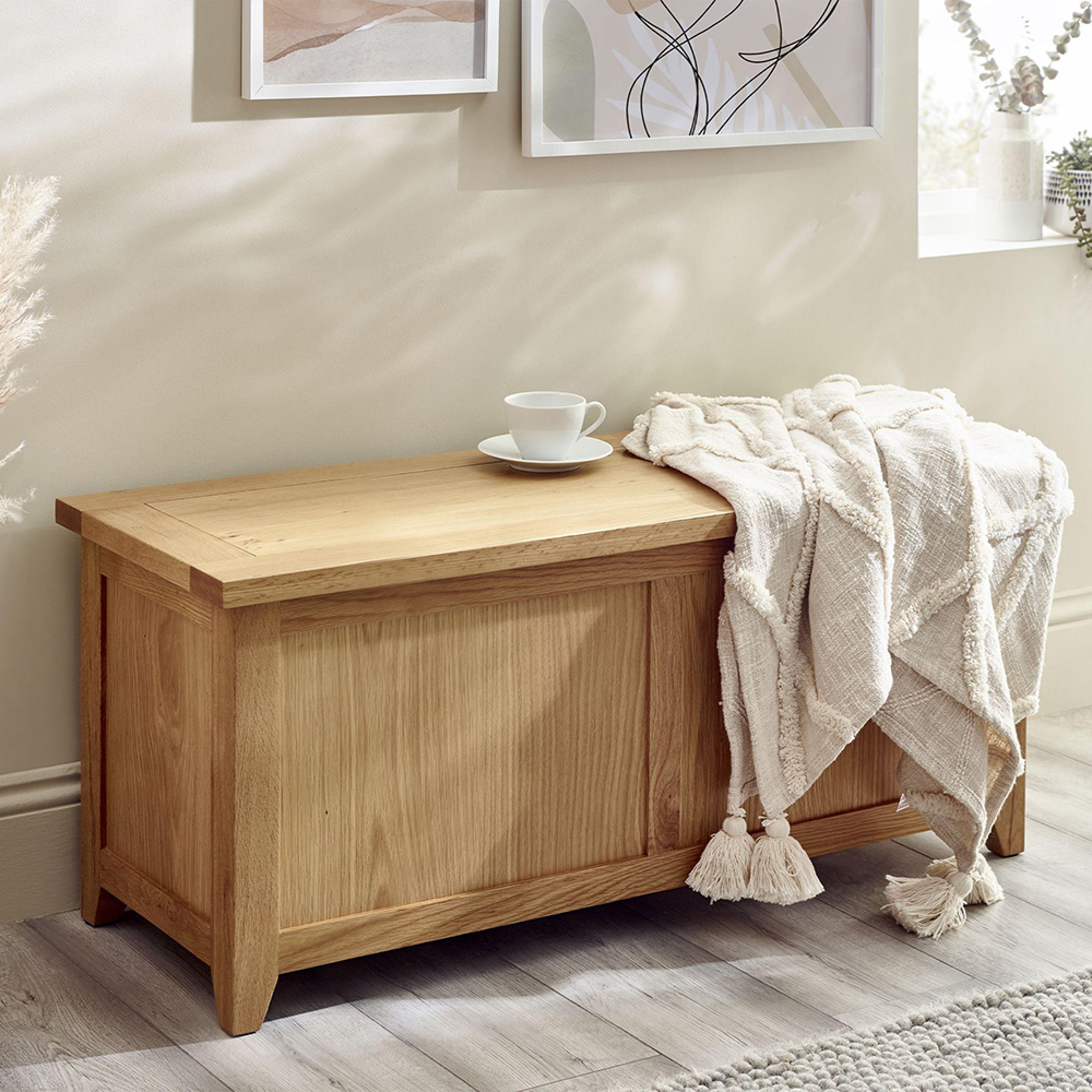 Mallory Storage Bench - Oak