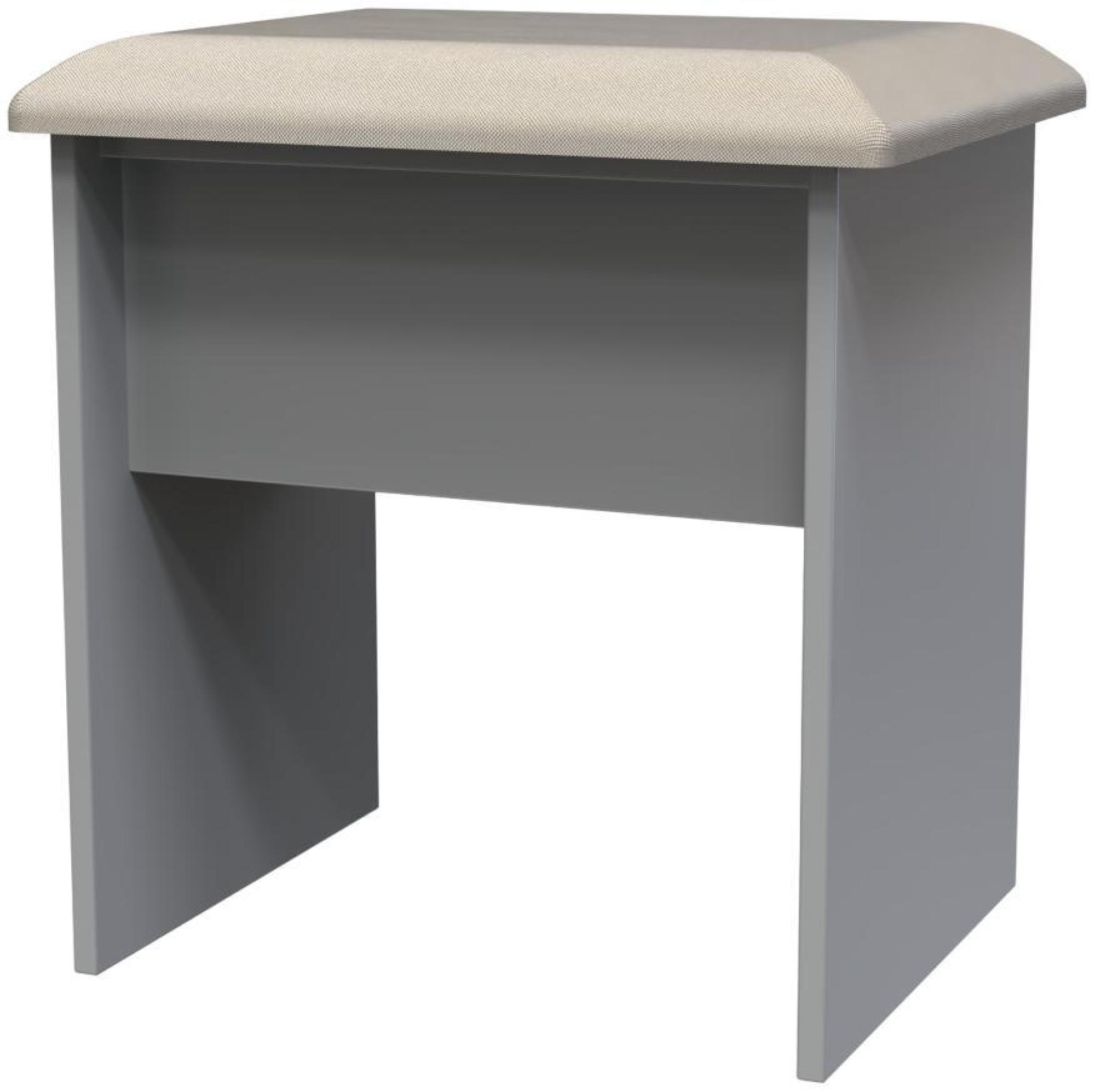Milan Dressing Stool - Padded - Grey
