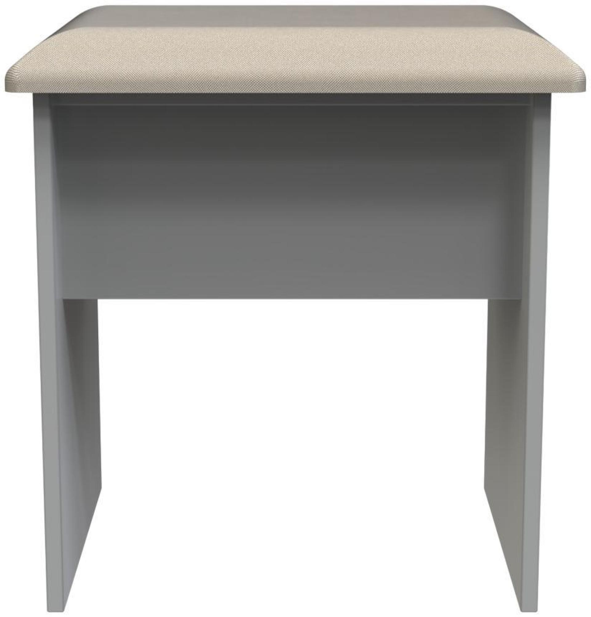 Milan Grey Dressing Padded Dressing Stool