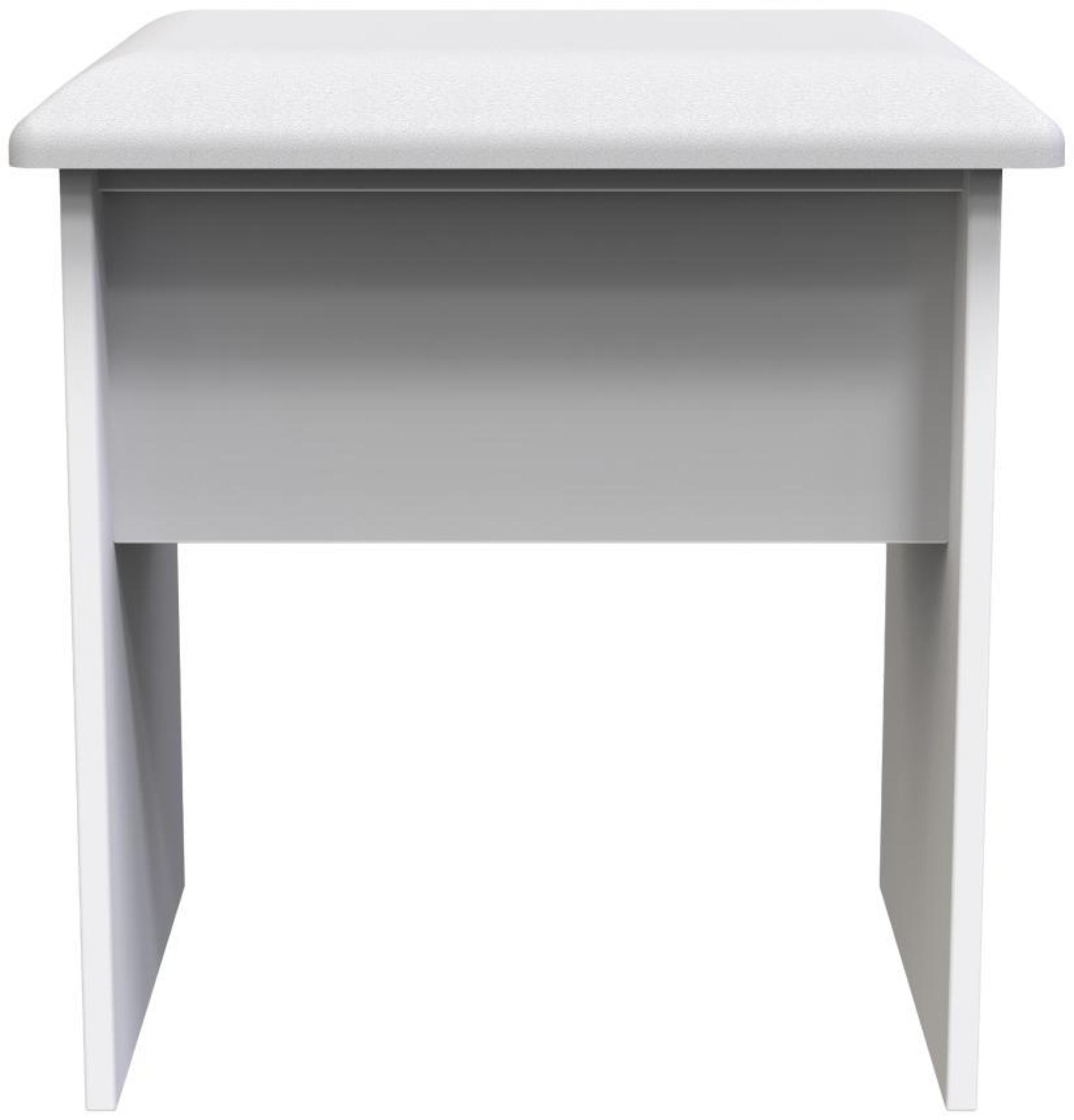 Milan White Gloss Padded Dressing Stool