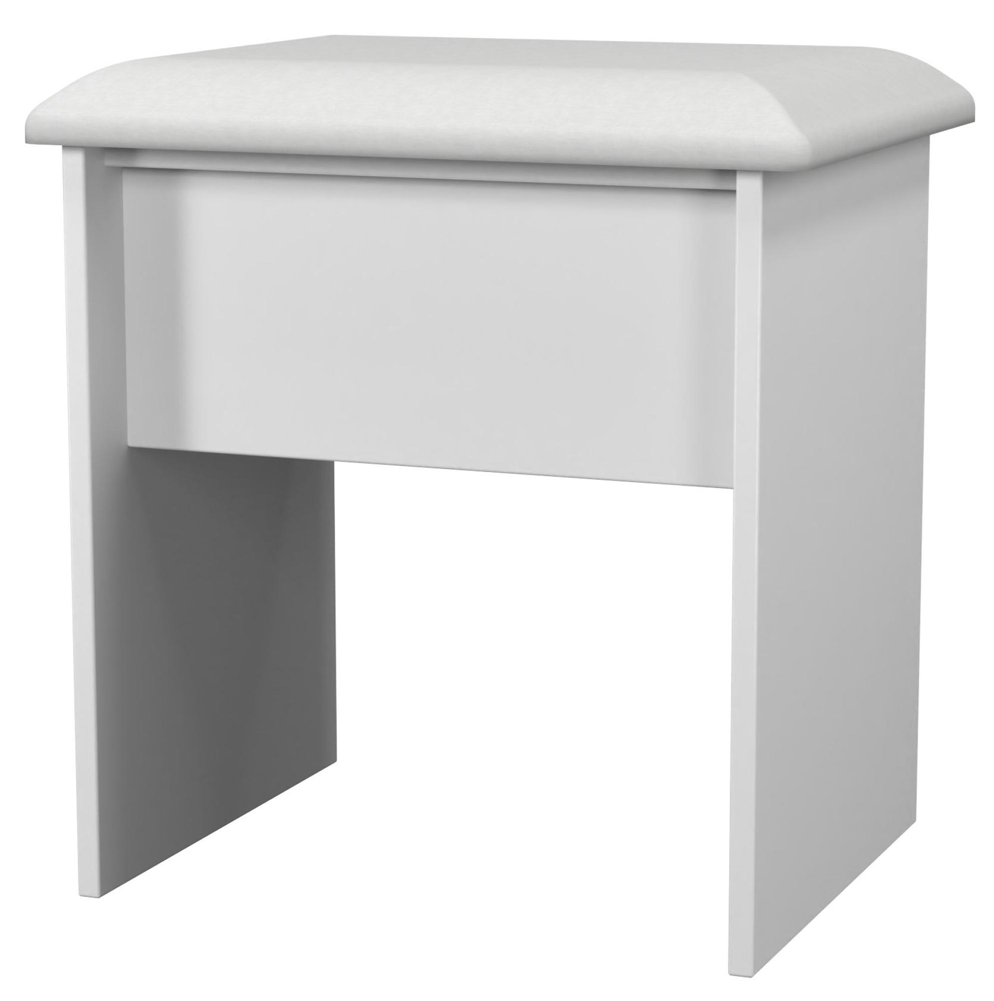 Padstow Dressing Stool - Padded - White