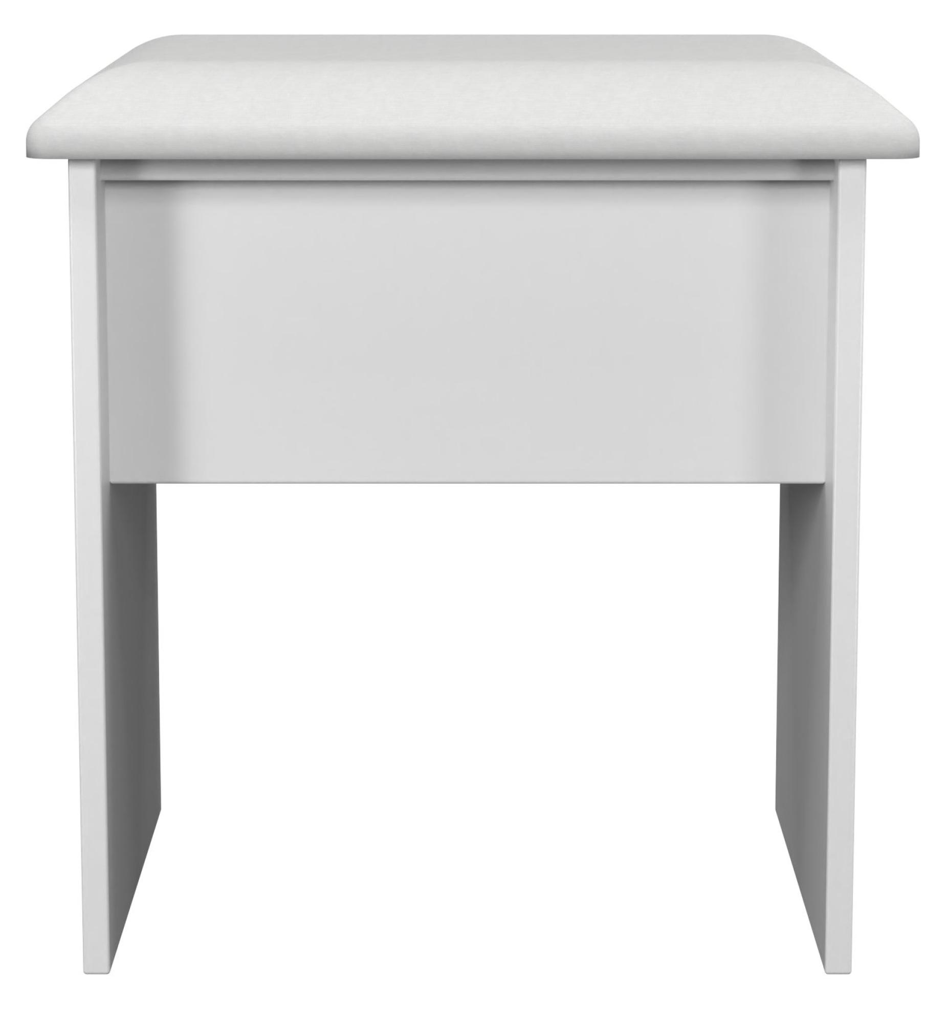 Padstow White Padded Dressing Stool