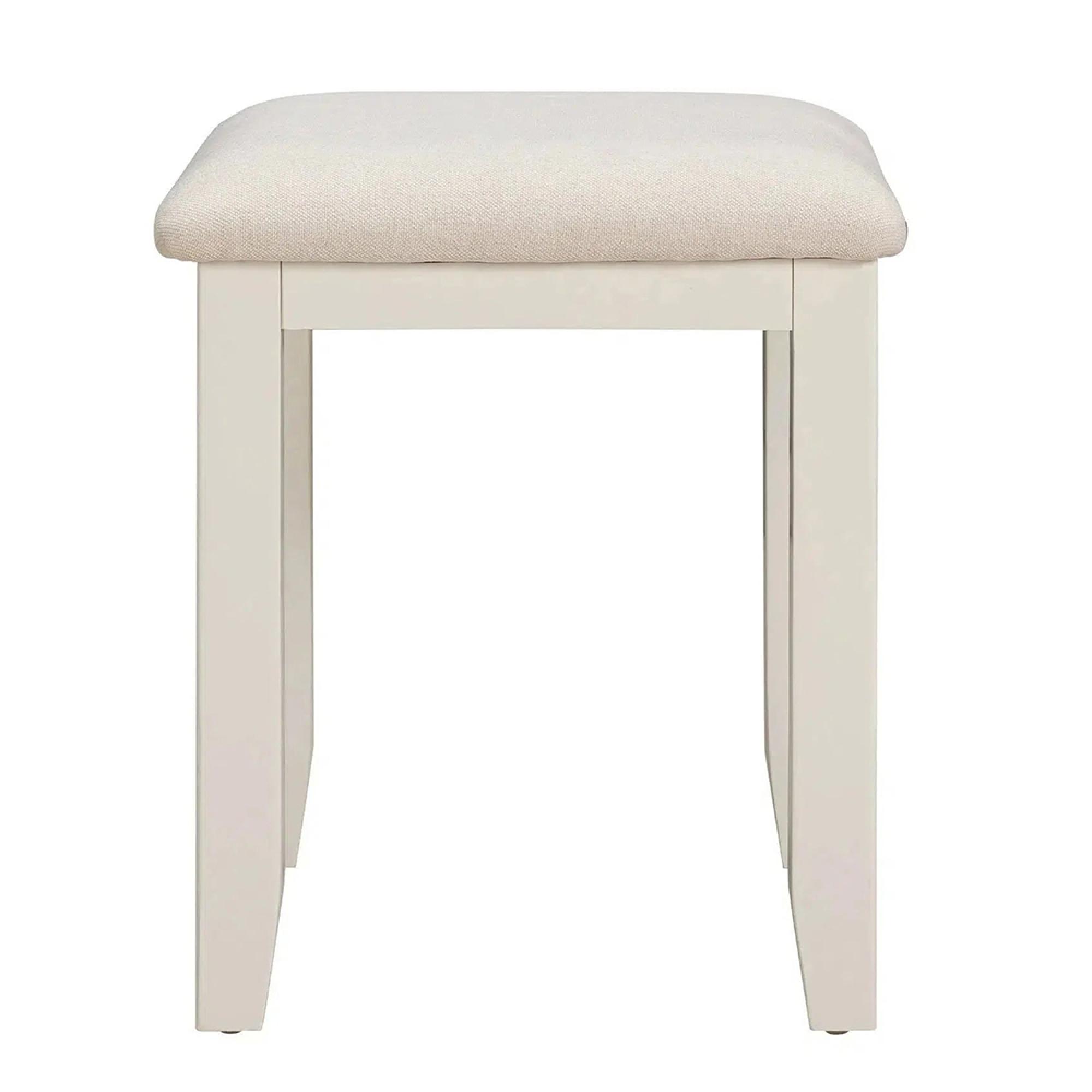 Paisley Cream Painted Padded Dressing Stool