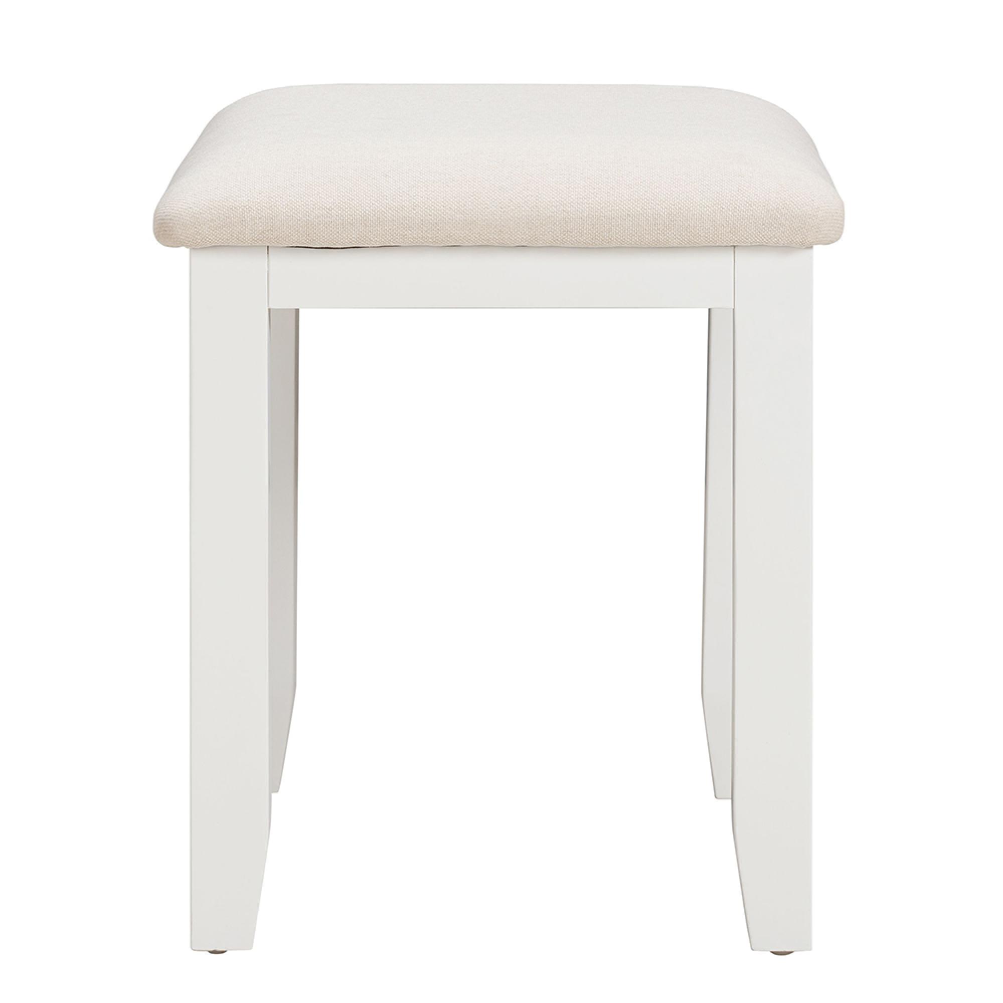 Paisley White Painted Padded Dressing Stool