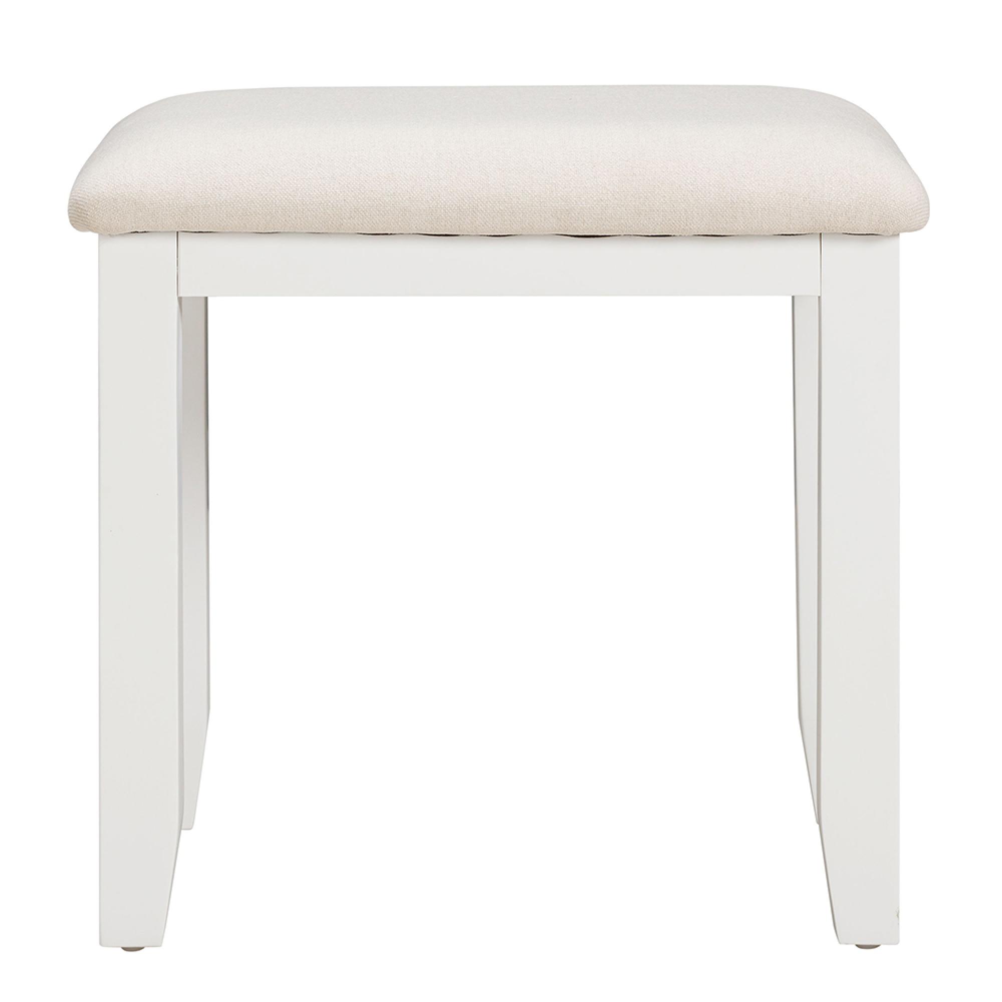 Paisley White Painted Padded Dressing Stool