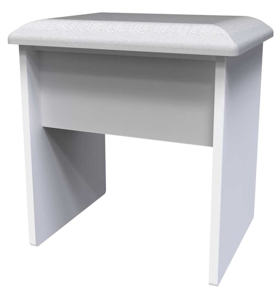 Plymouth Dressing Stool - Padded - White Gloss
