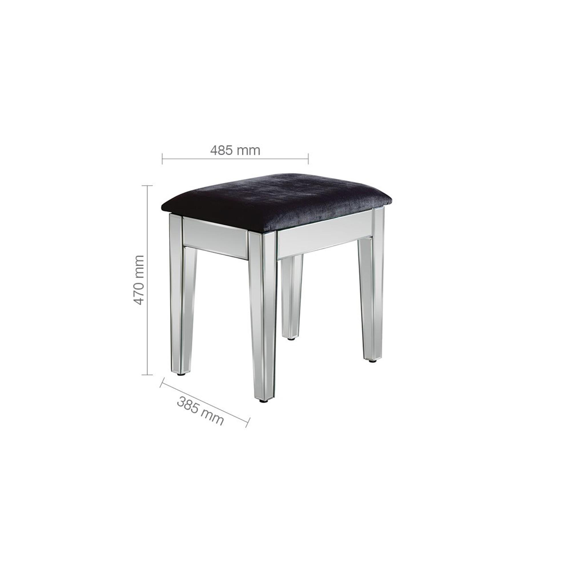 Valencia Dressing Stool - Padded - Mirrored