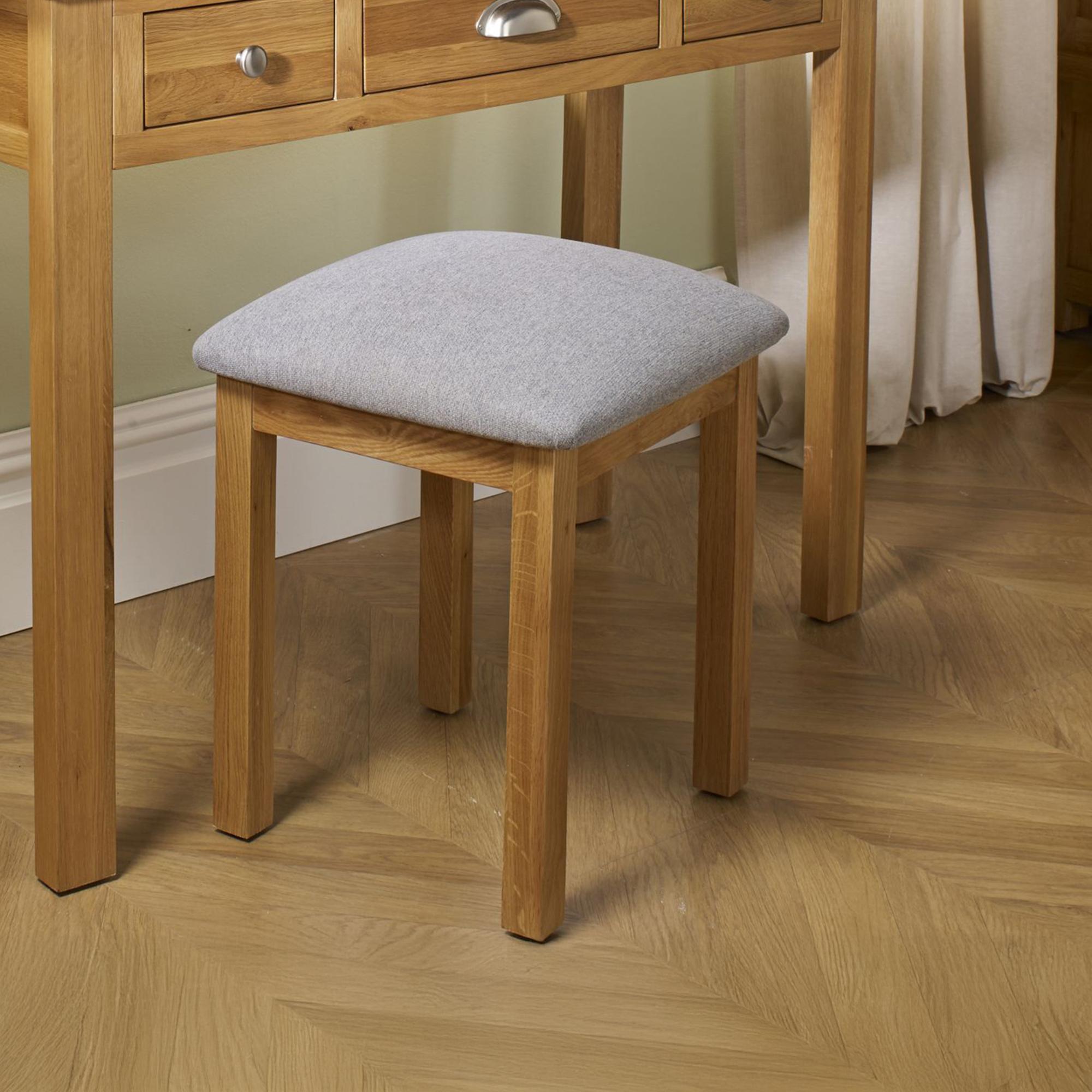 Woburn Dressing Stool - Padded - Rustic Oak