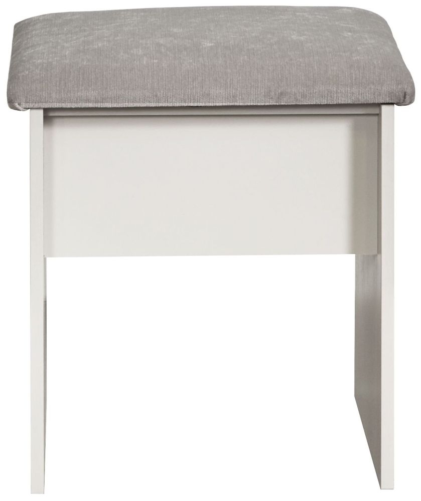 York White Padded Dressing Stool