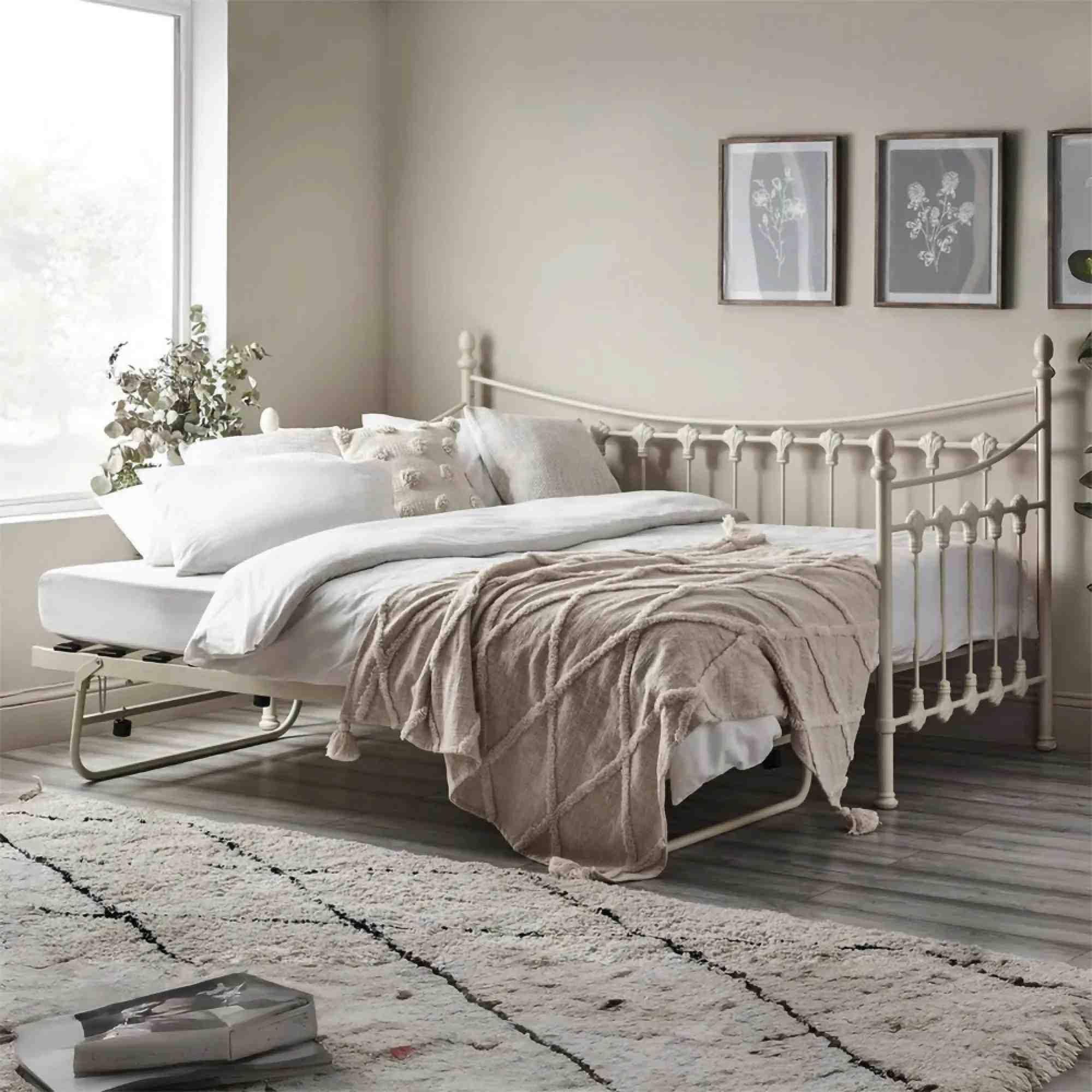 Versailles Underbed Trundle - White Metal