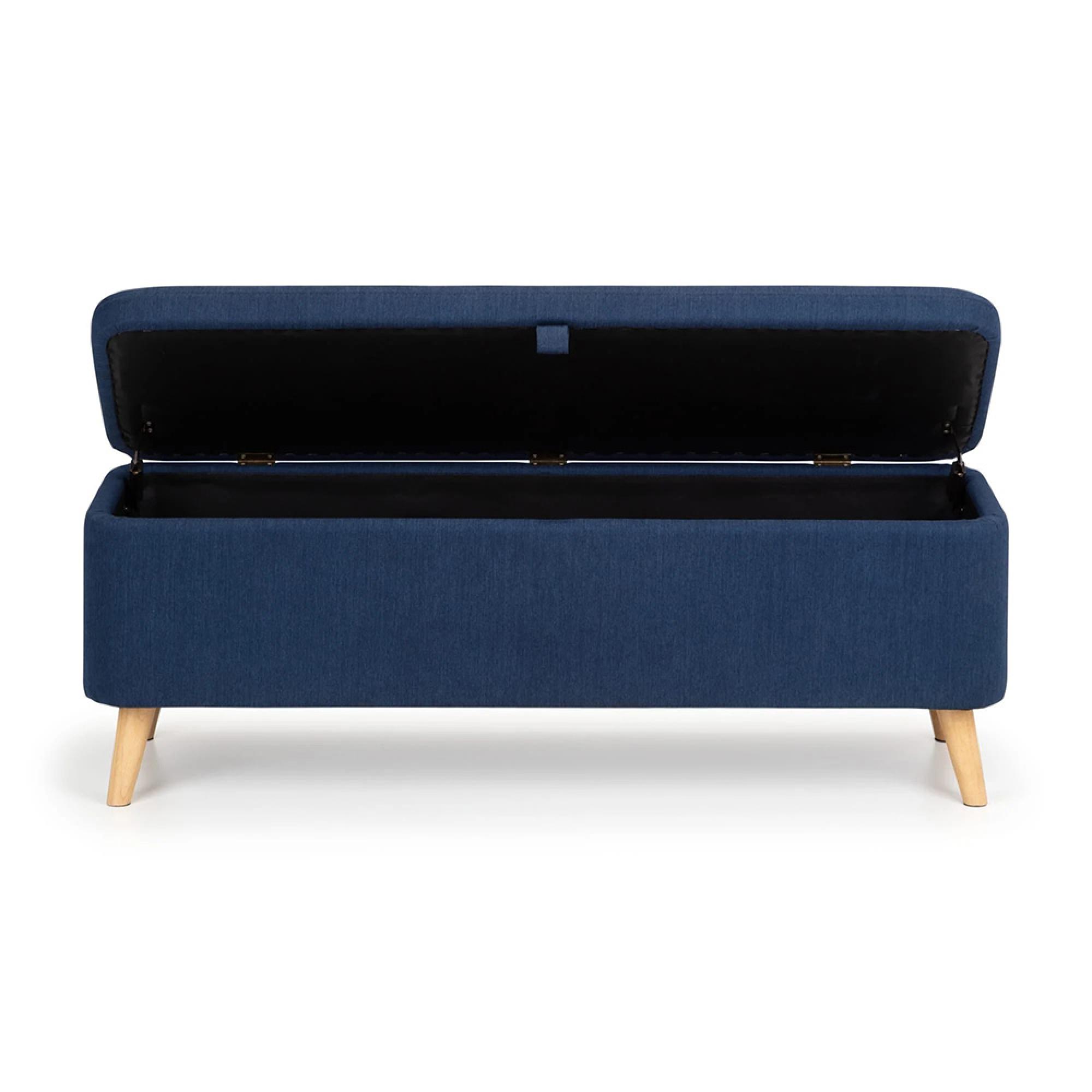 Astrid Blanket Box - Blue Fabric