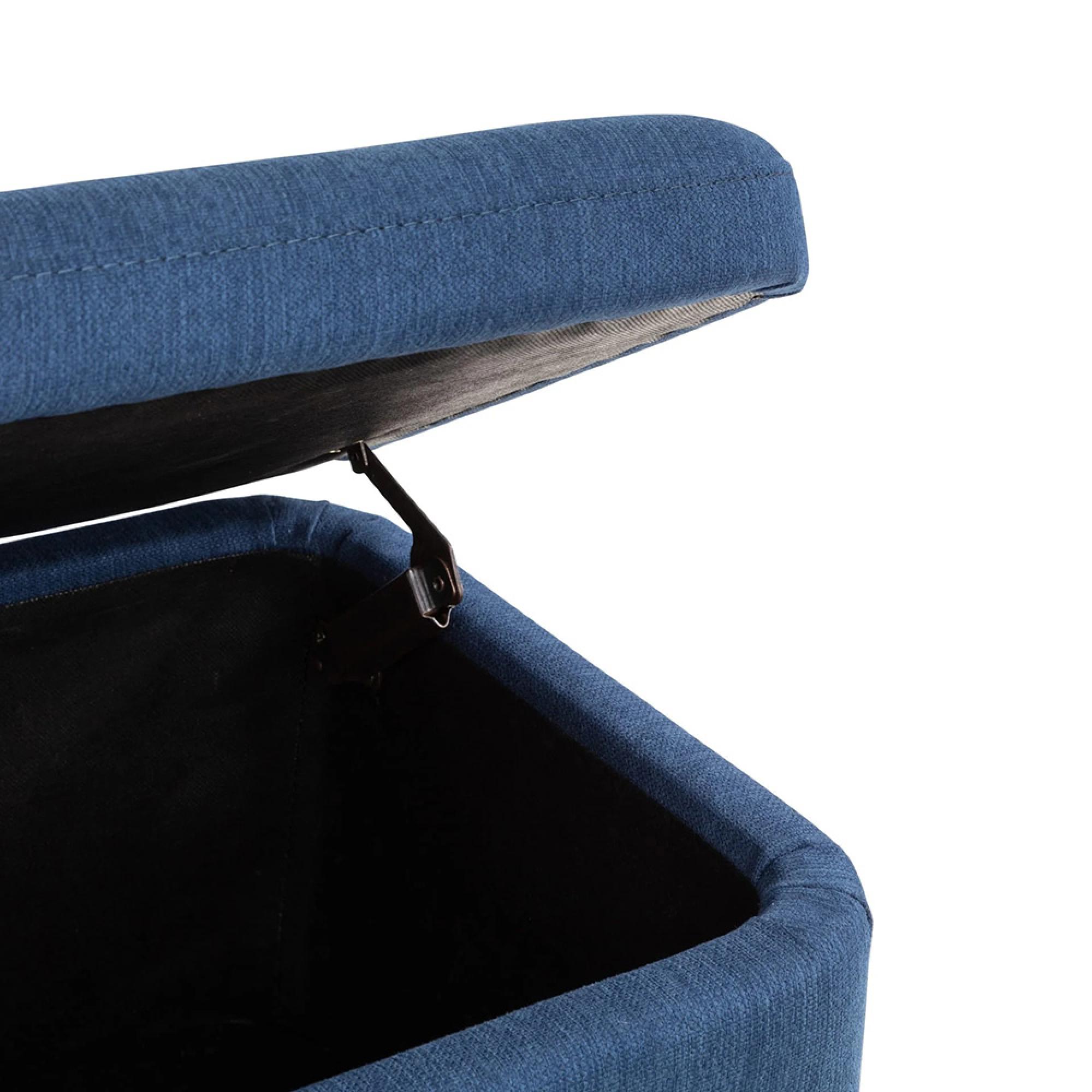 Astrid Blanket Box - Blue Fabric