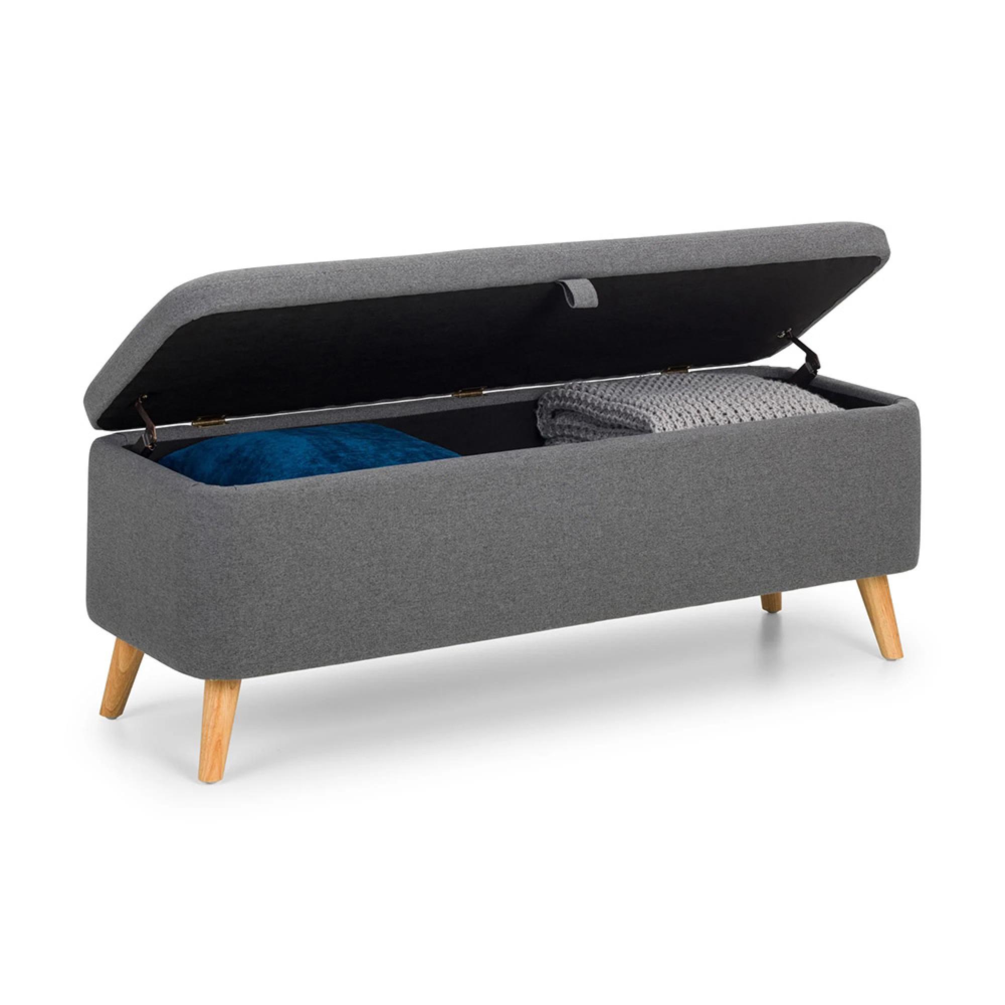 Astrid Blanket Box - Grey Fabric