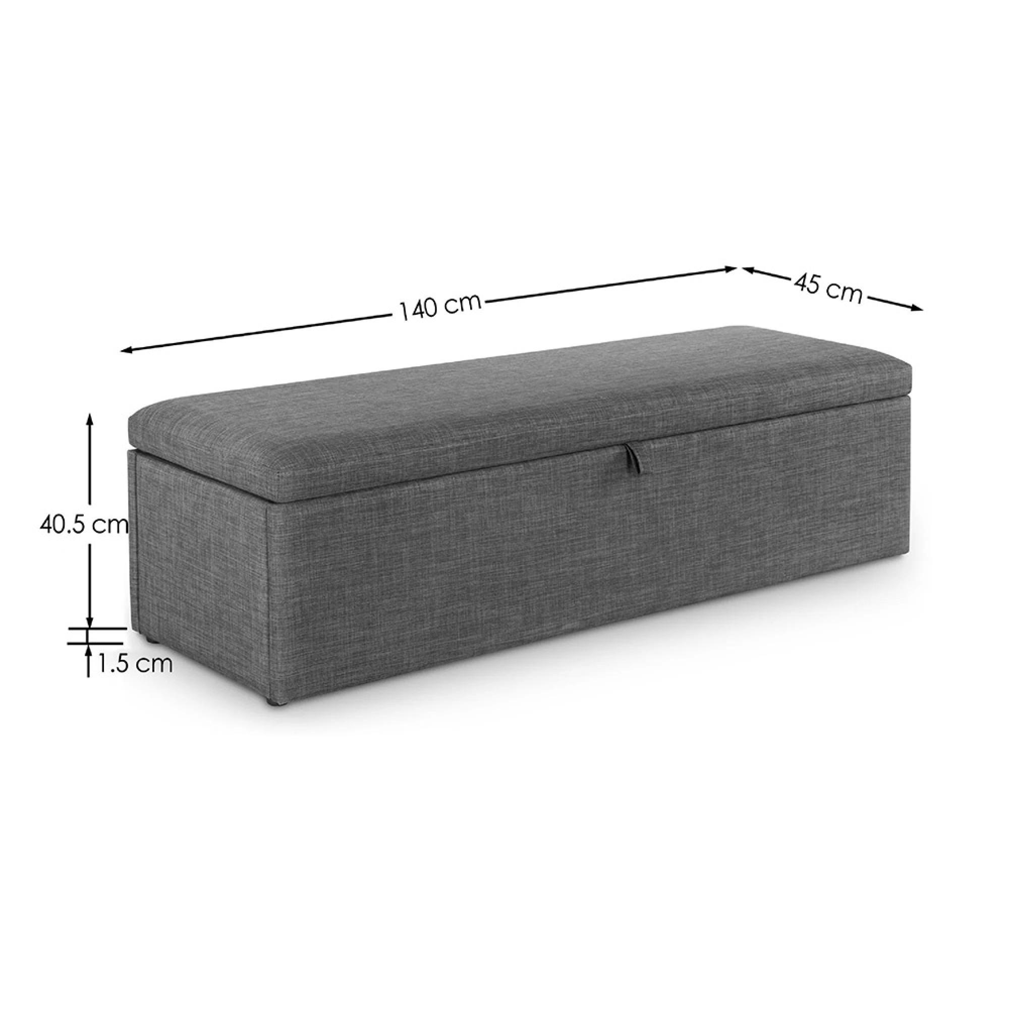 Sorrento Blanket Box - Dark Grey Fabric