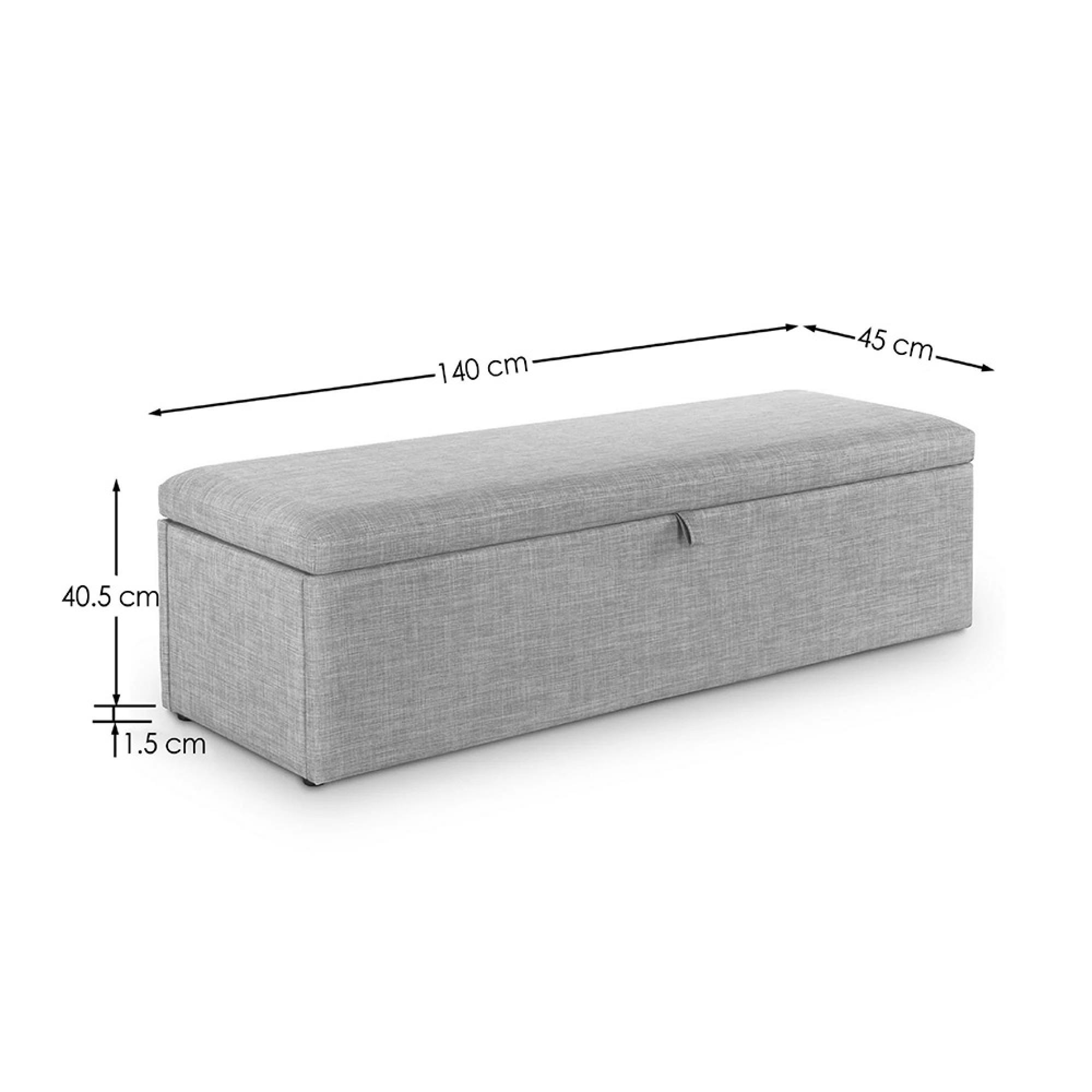 Sorrento Blanket Box - Light Grey Fabric
