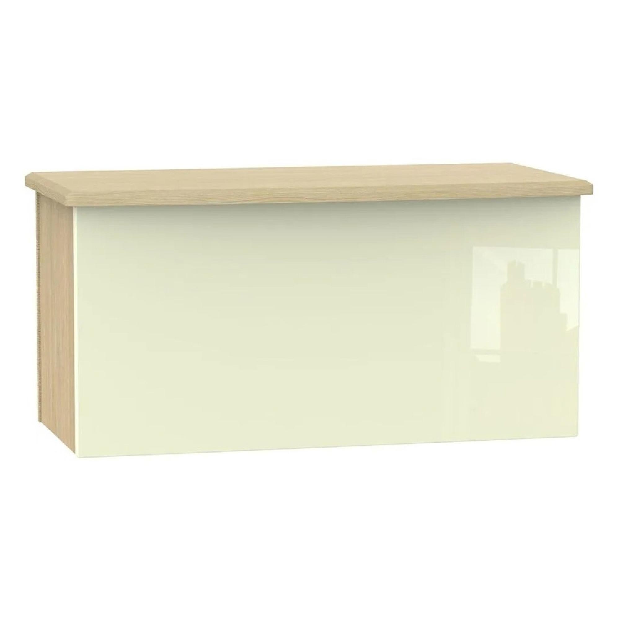 Knightsbridge Blanket Box - Cream Gloss and Light Oak