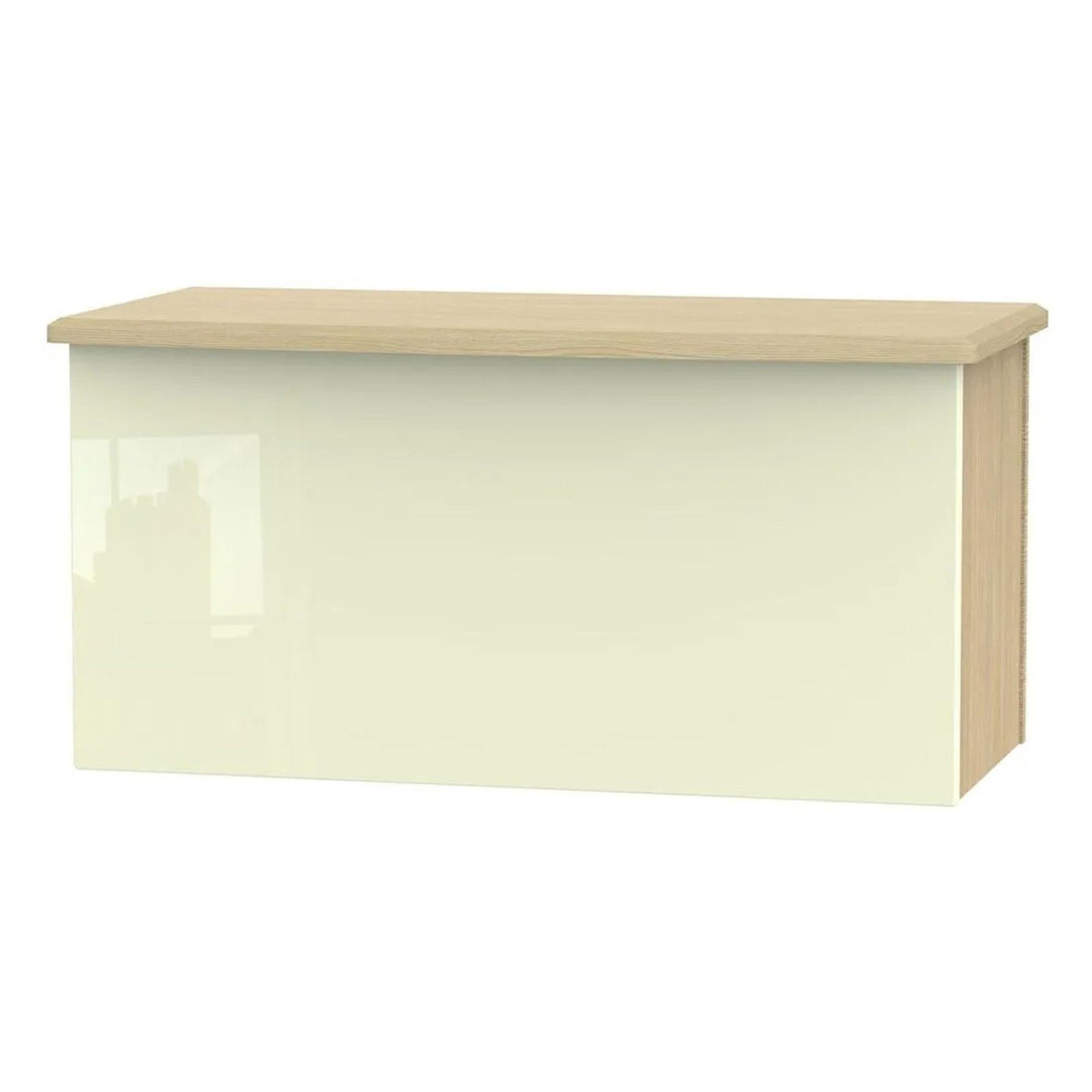 Knightsbridge Blanket Box - Cream Gloss and Light Oak
