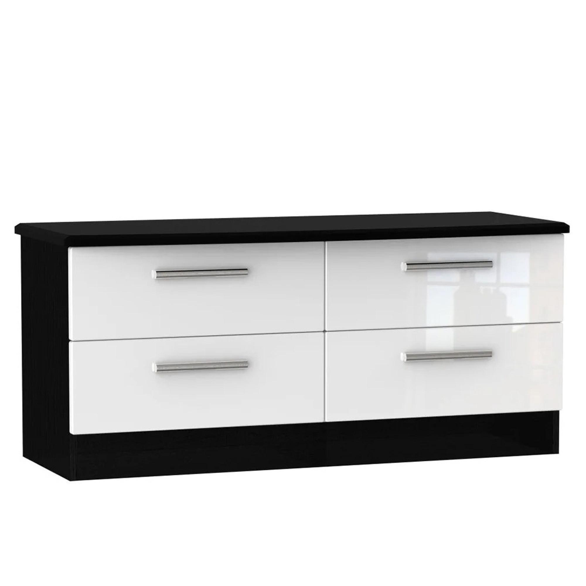 Knightsbridge Bed Box - White Gloss and Black