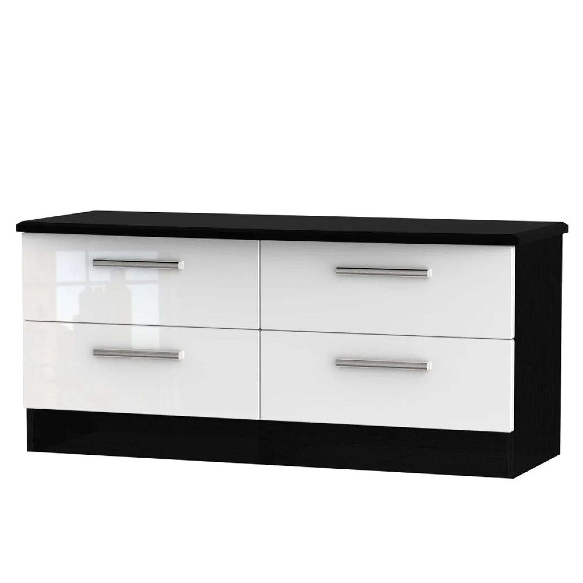 Knightsbridge Bed Box - White Gloss and Black