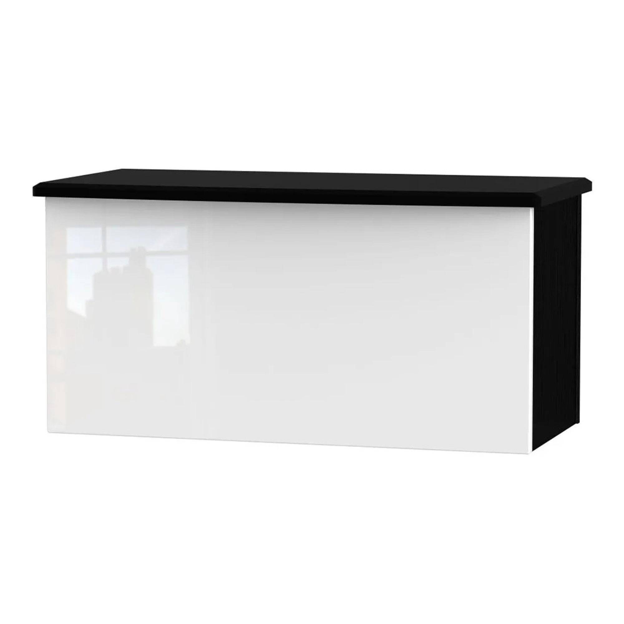 Knightsbridge Blanket Box - White Gloss and Black