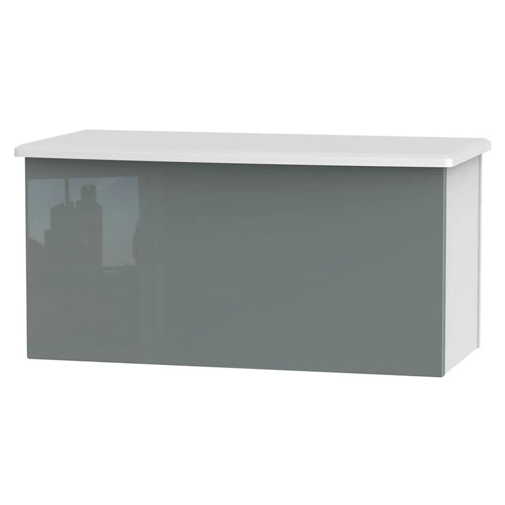Knightsbridge Blanket Box - Grey Gloss and White