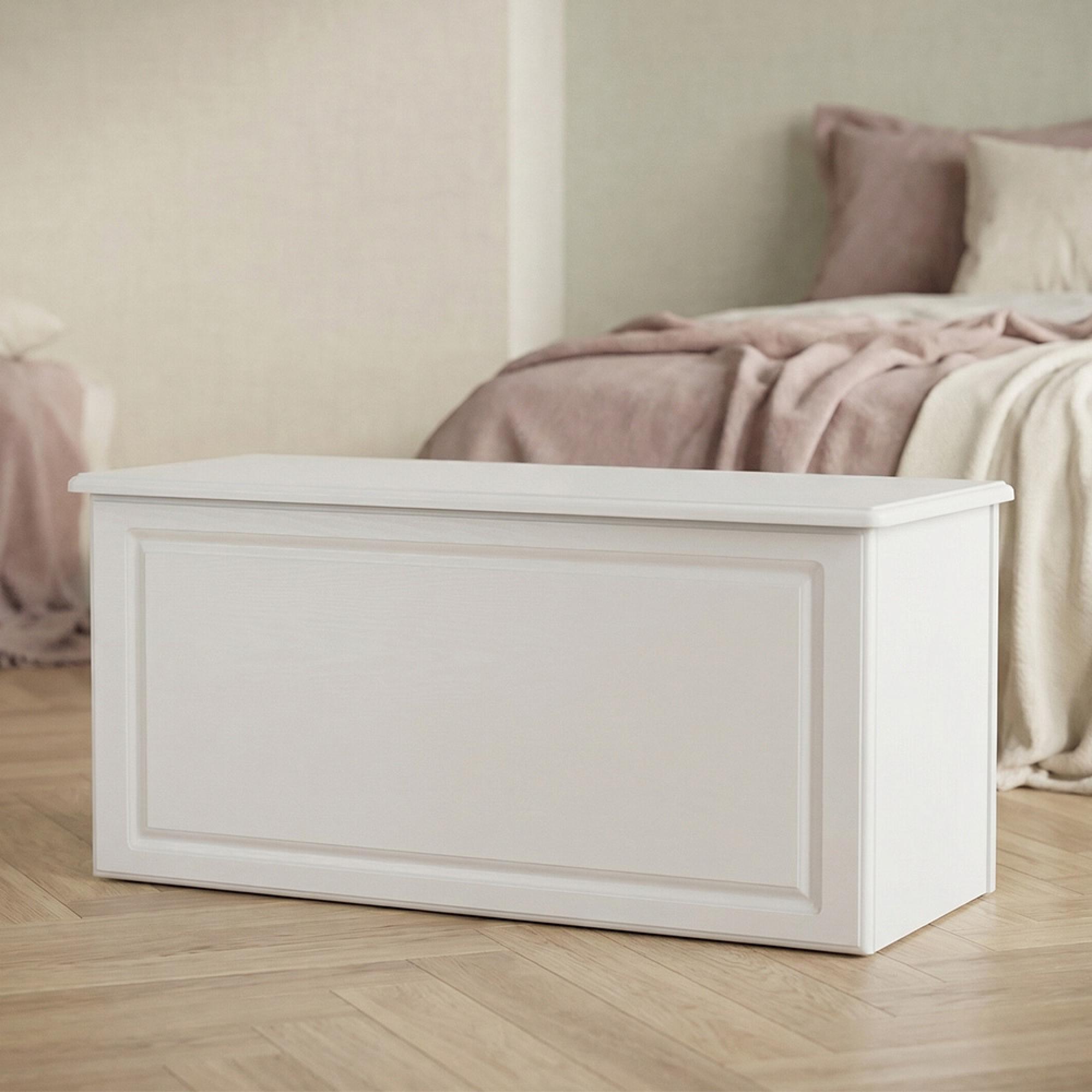 Crystal Blanket Box - White