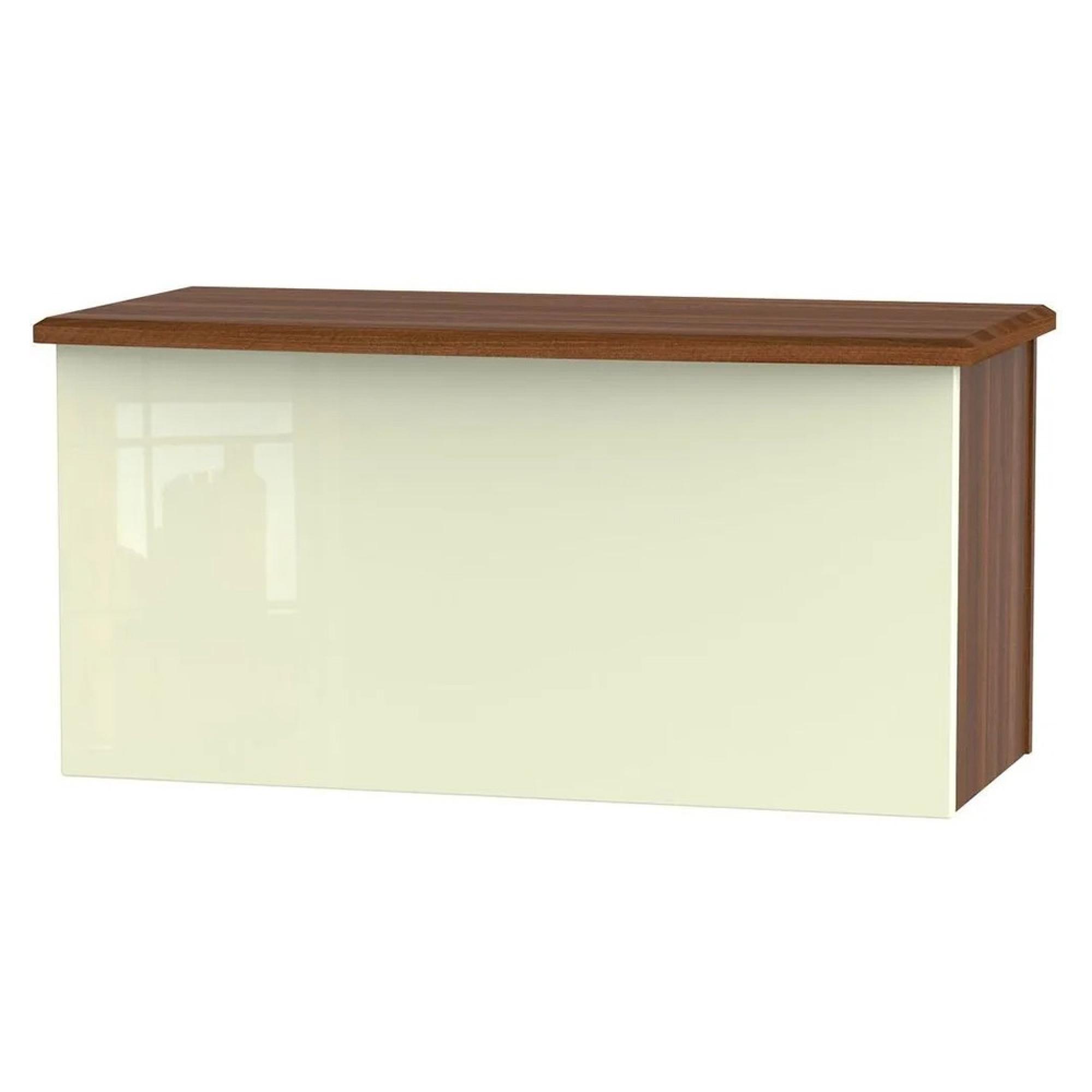 Knightsbridge Blanket Box - Cream Gloss and Walnut