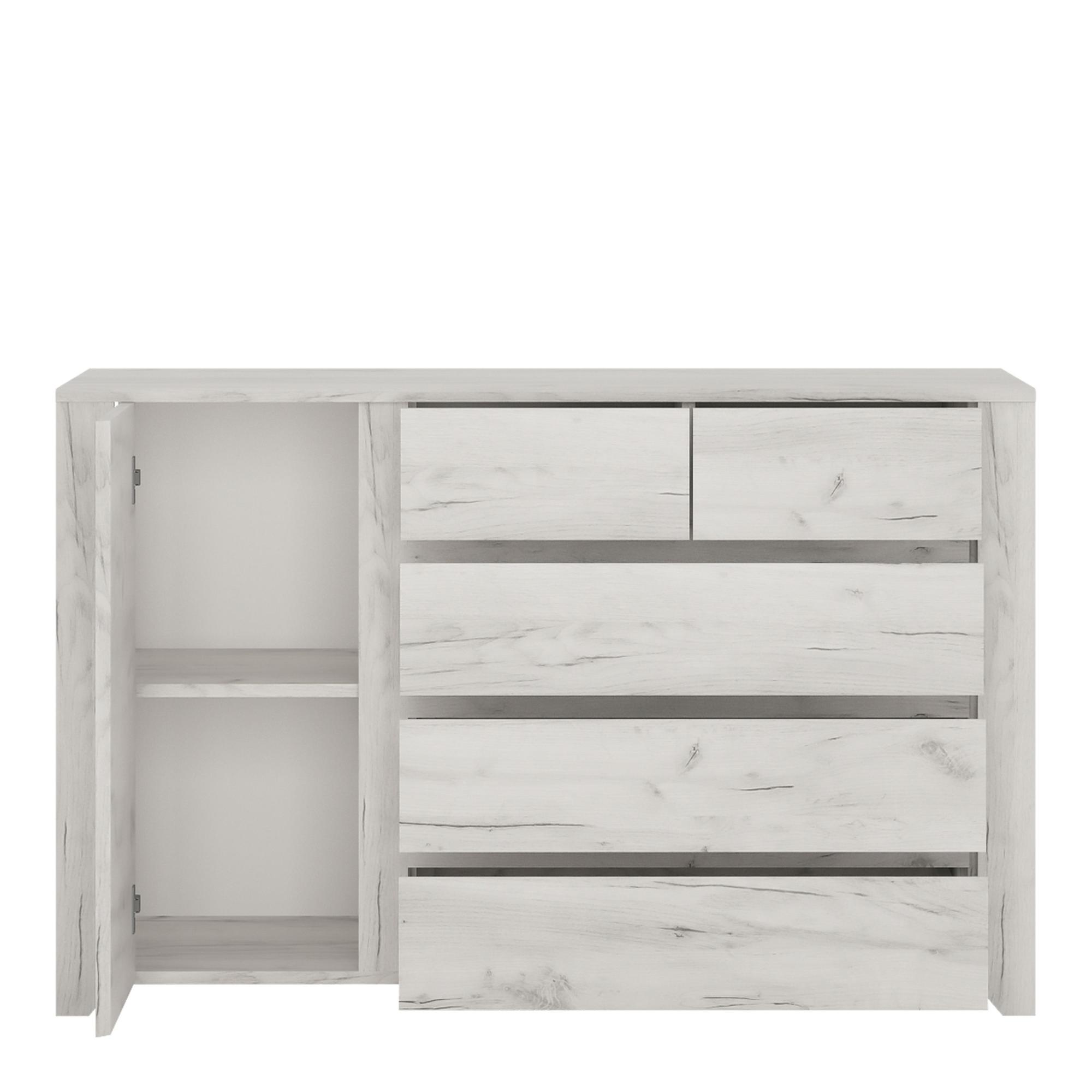 Angel Storage Cabinet - 1 Door - 5 Drawer - White