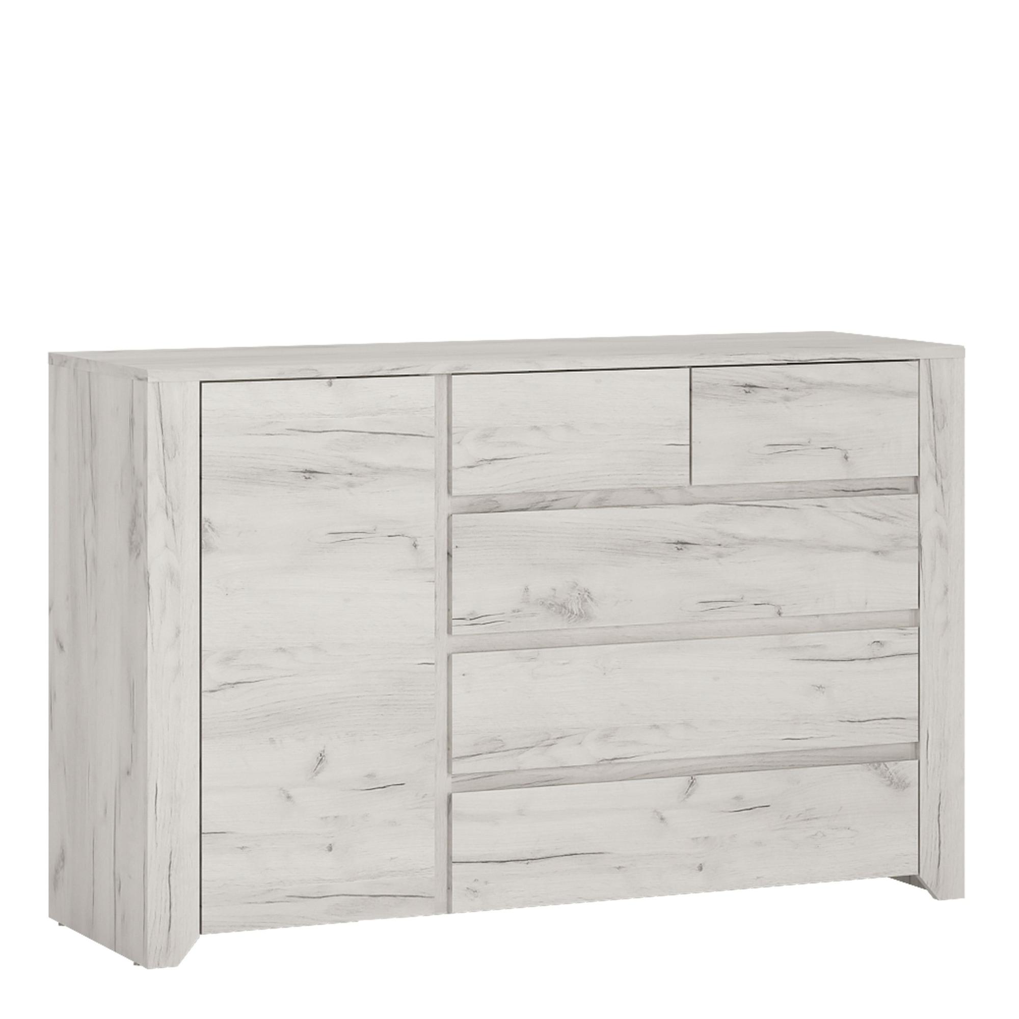 Angel Storage Cabinet - 1 Door - 5 Drawer - White