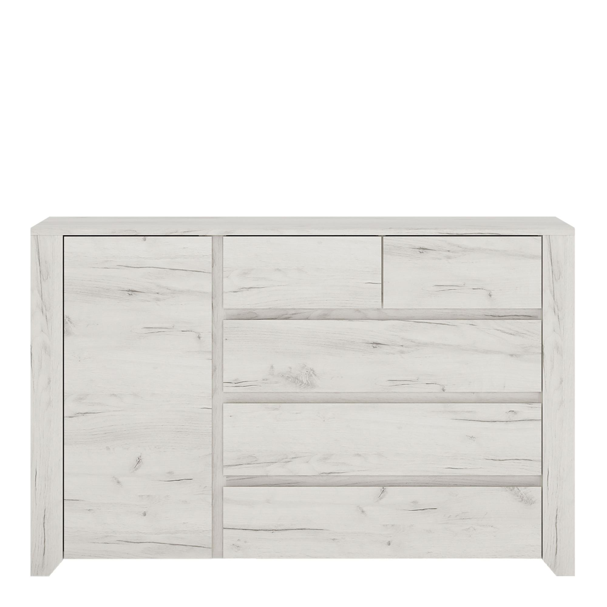 Angel Storage Cabinet - 1 Door - 5 Drawer - White
