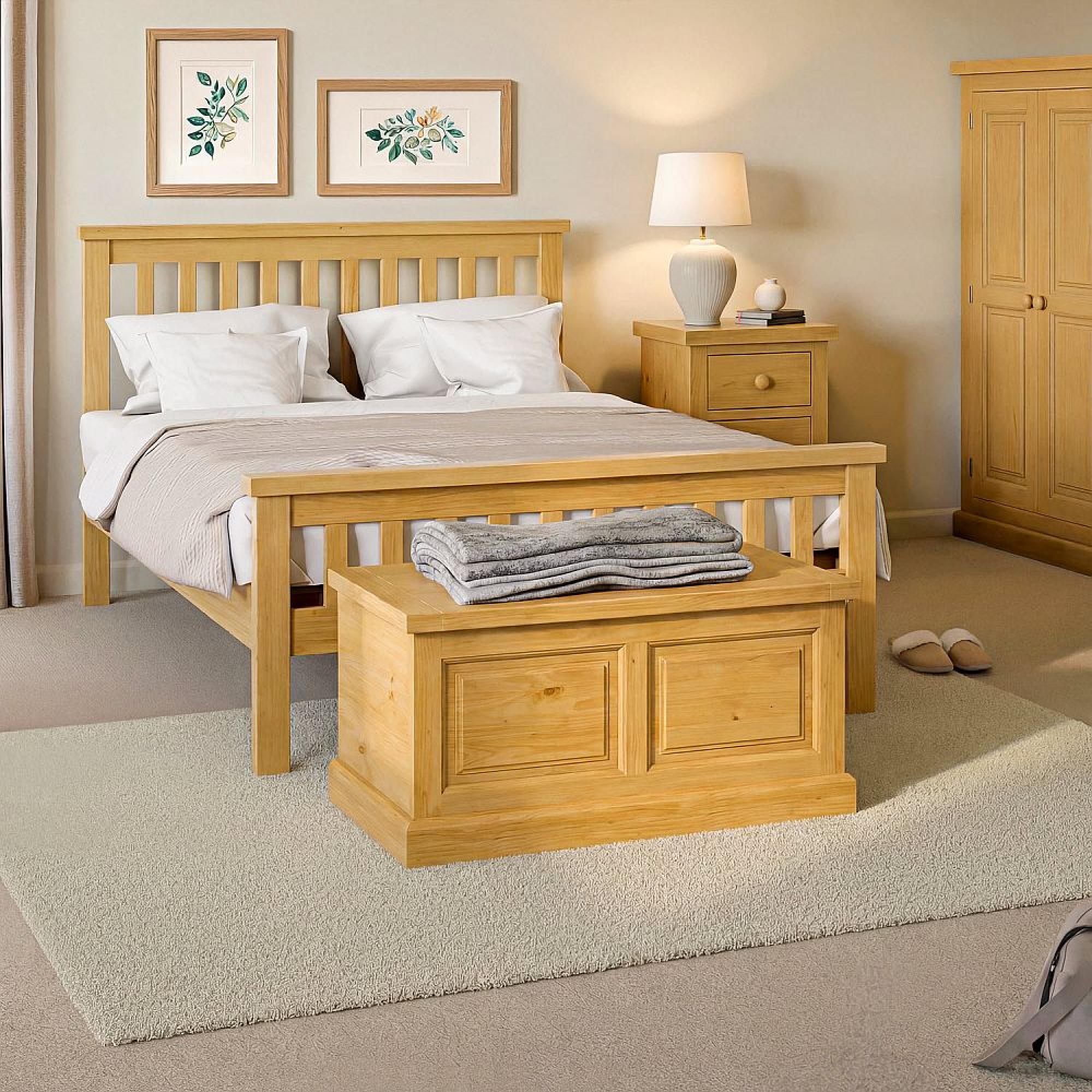 Churchill Blanket Box - 1 Door - Waxed Pine