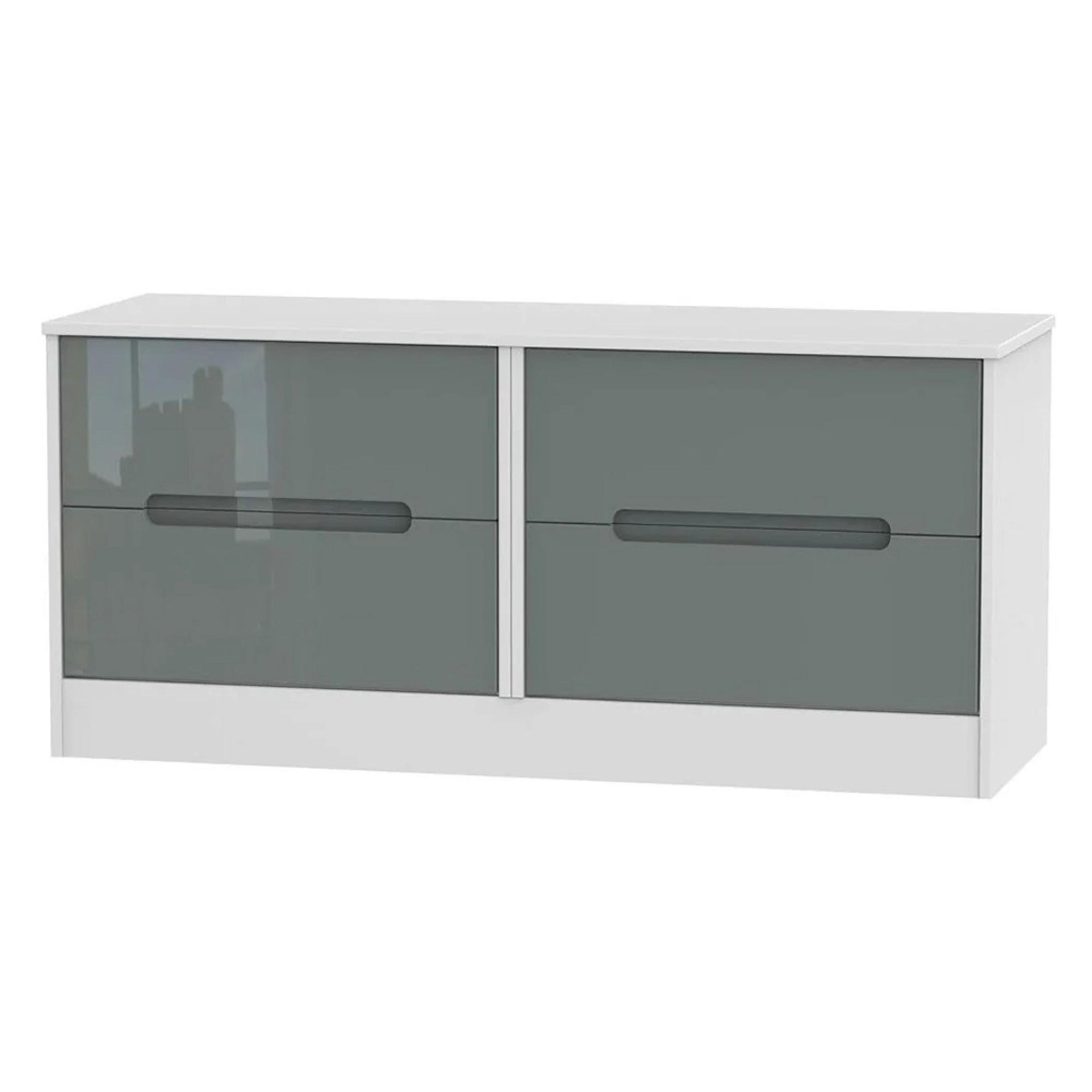 Monaco Bed Box - Grey Gloss and White