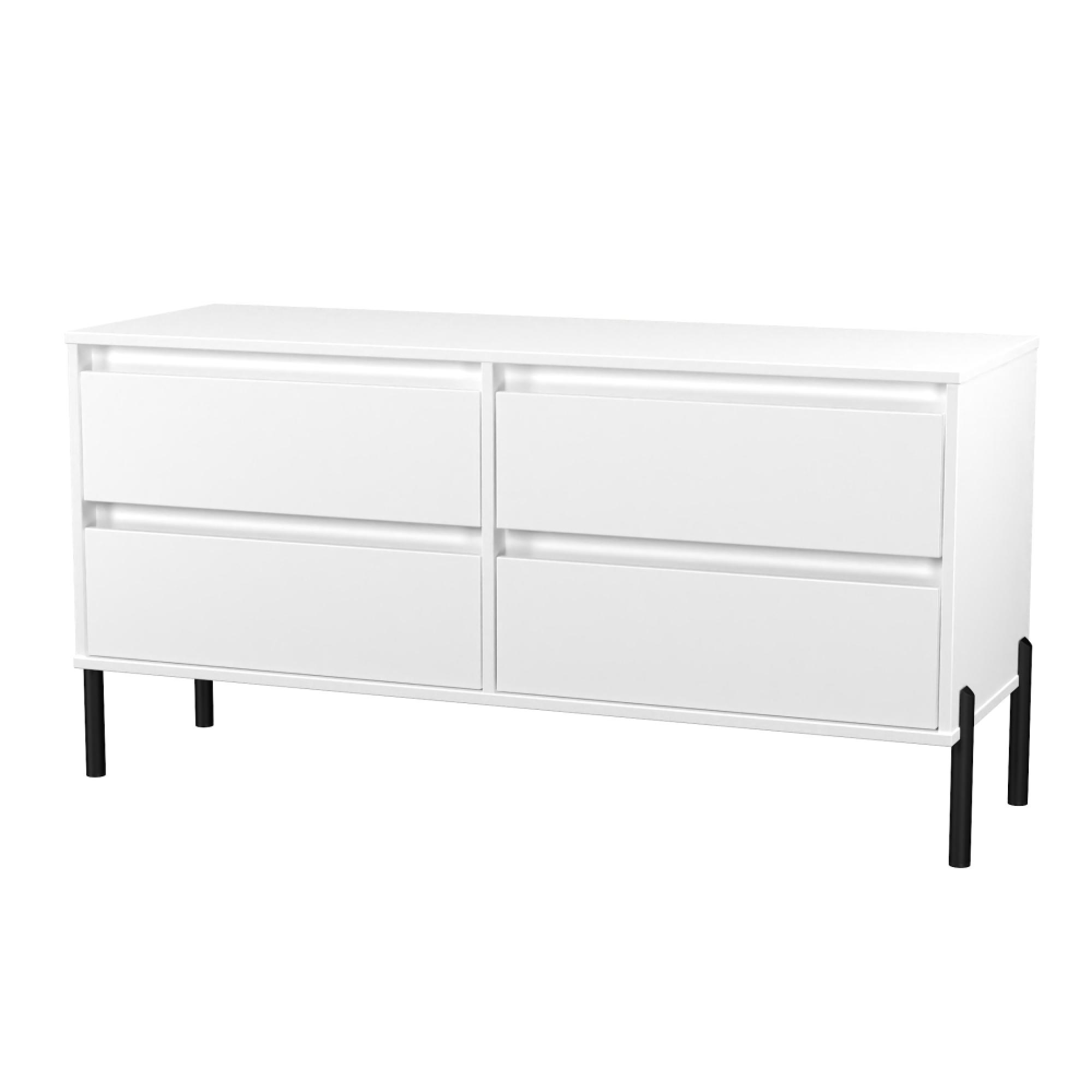 Leona Bed Box - 4 Drawer - White Matt