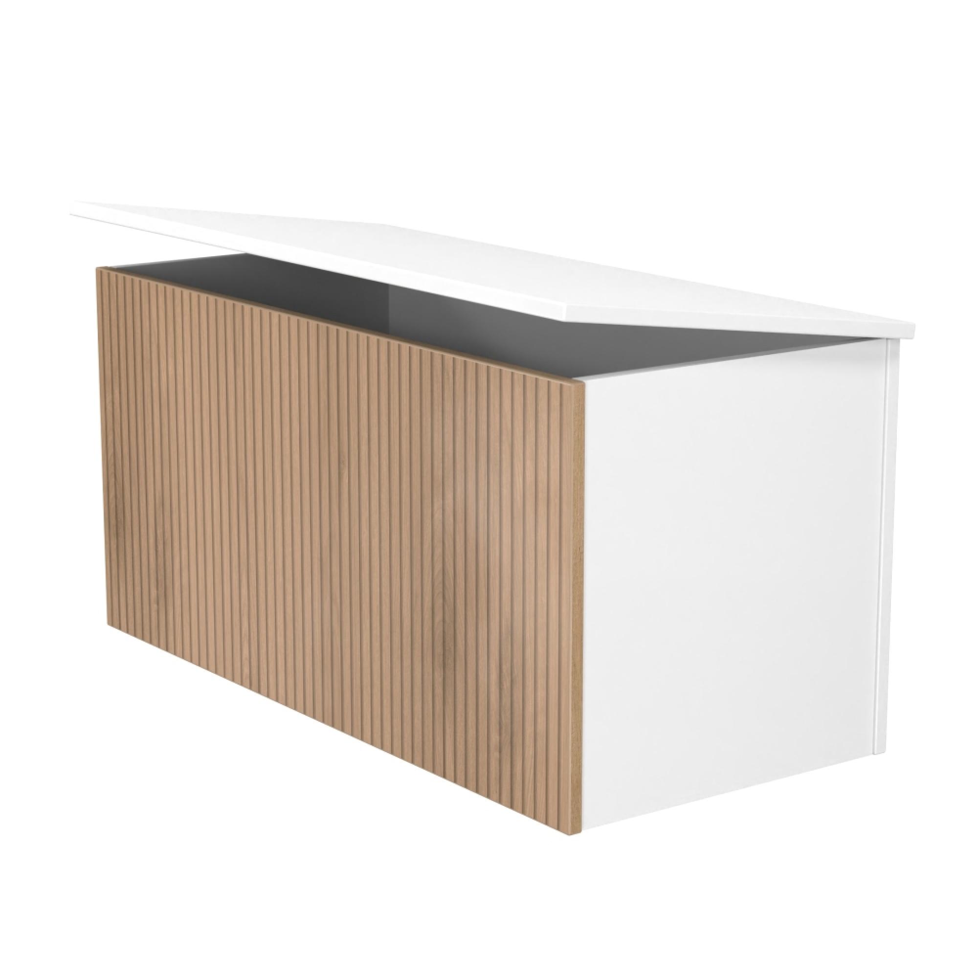 Java Fluted Blanket Box - 1 Door - Natural and White