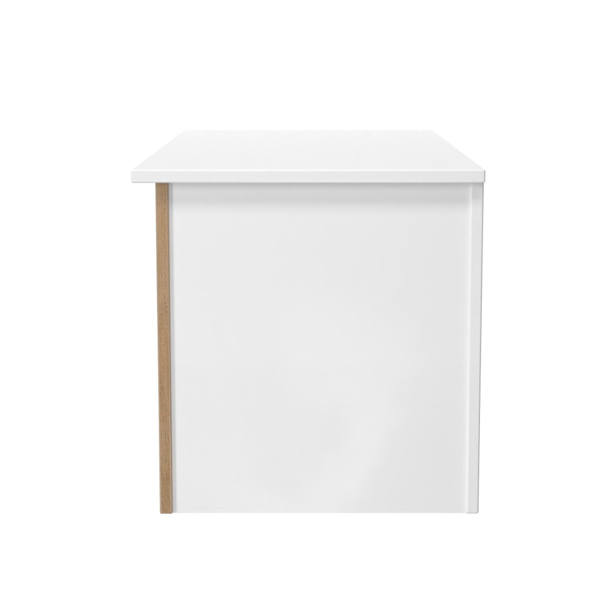 Java Fluted Blanket Box - 1 Door - Natural and White