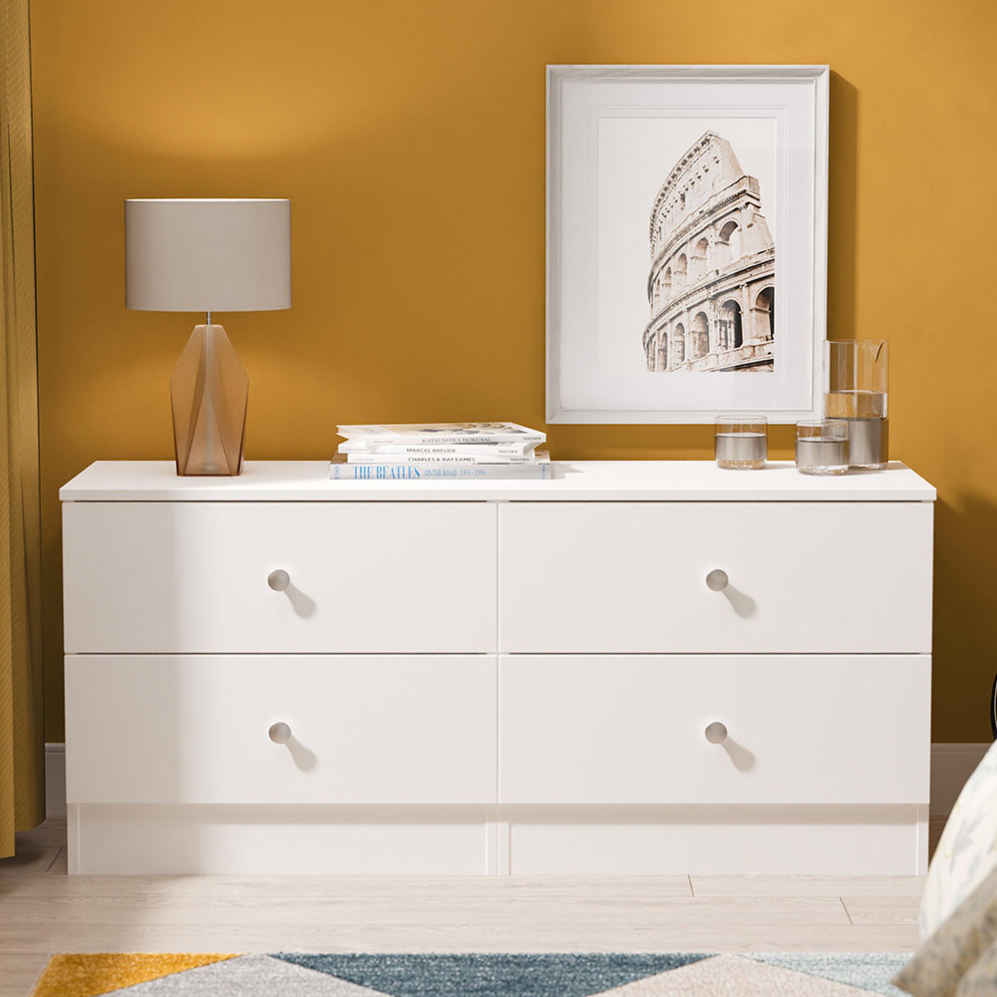 Yarmouth Bed Box - 4 Drawer - White Matt