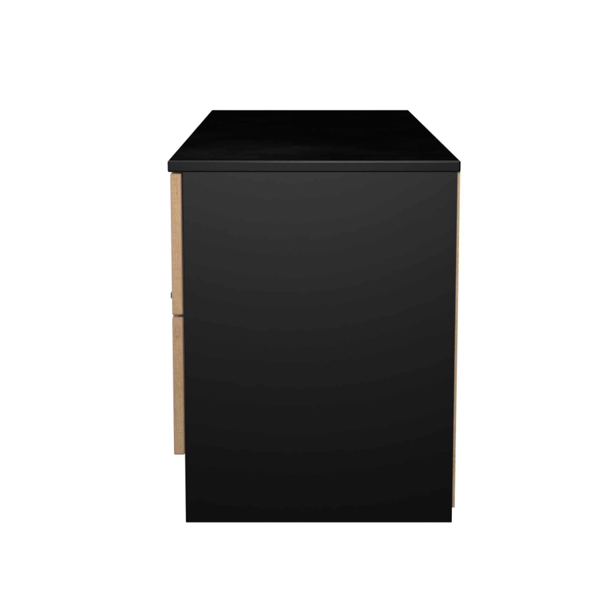 Java Fluted Bed Box - 4 Drawer - Natural and Black