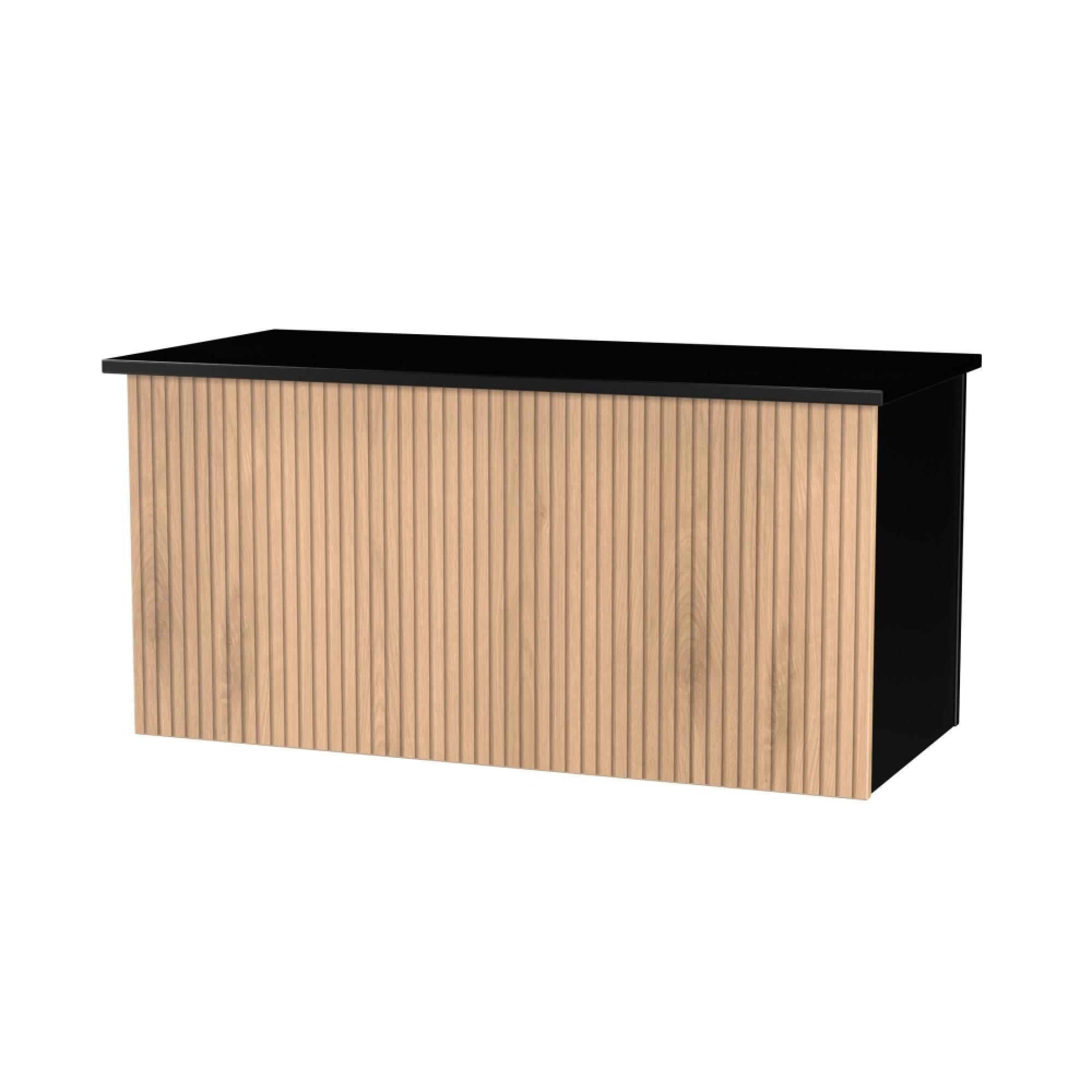 Java Fluted Blanket Box - 1 Door - Natural and Black